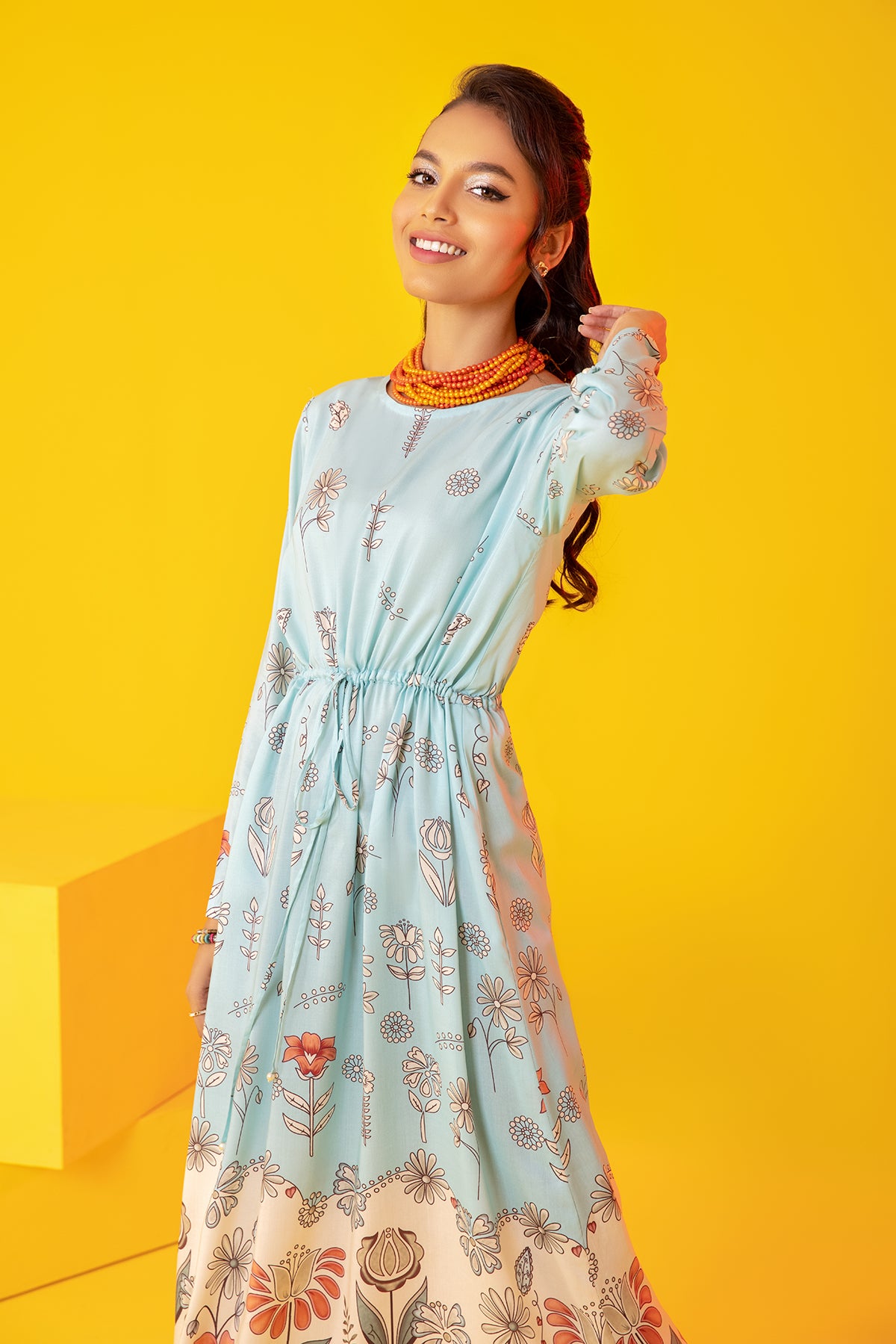 FS22-63-Printed Long Dress