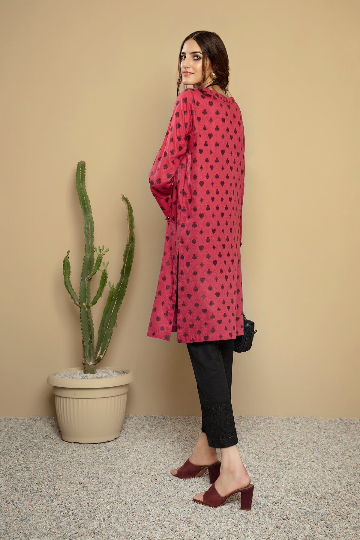 PS20-229-Neck & Shoulder Frilled Classic Shirt-1PC