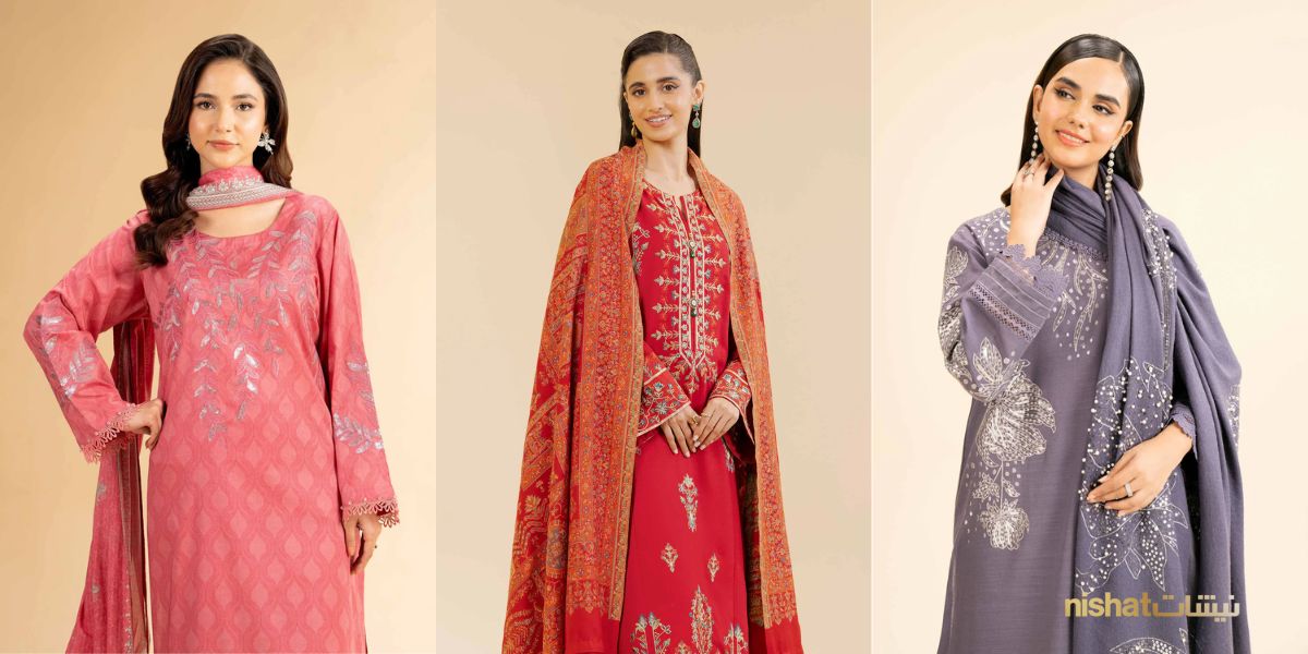 Discover Trendy Unstitched Pakistani Suits Online for Winter Fashion