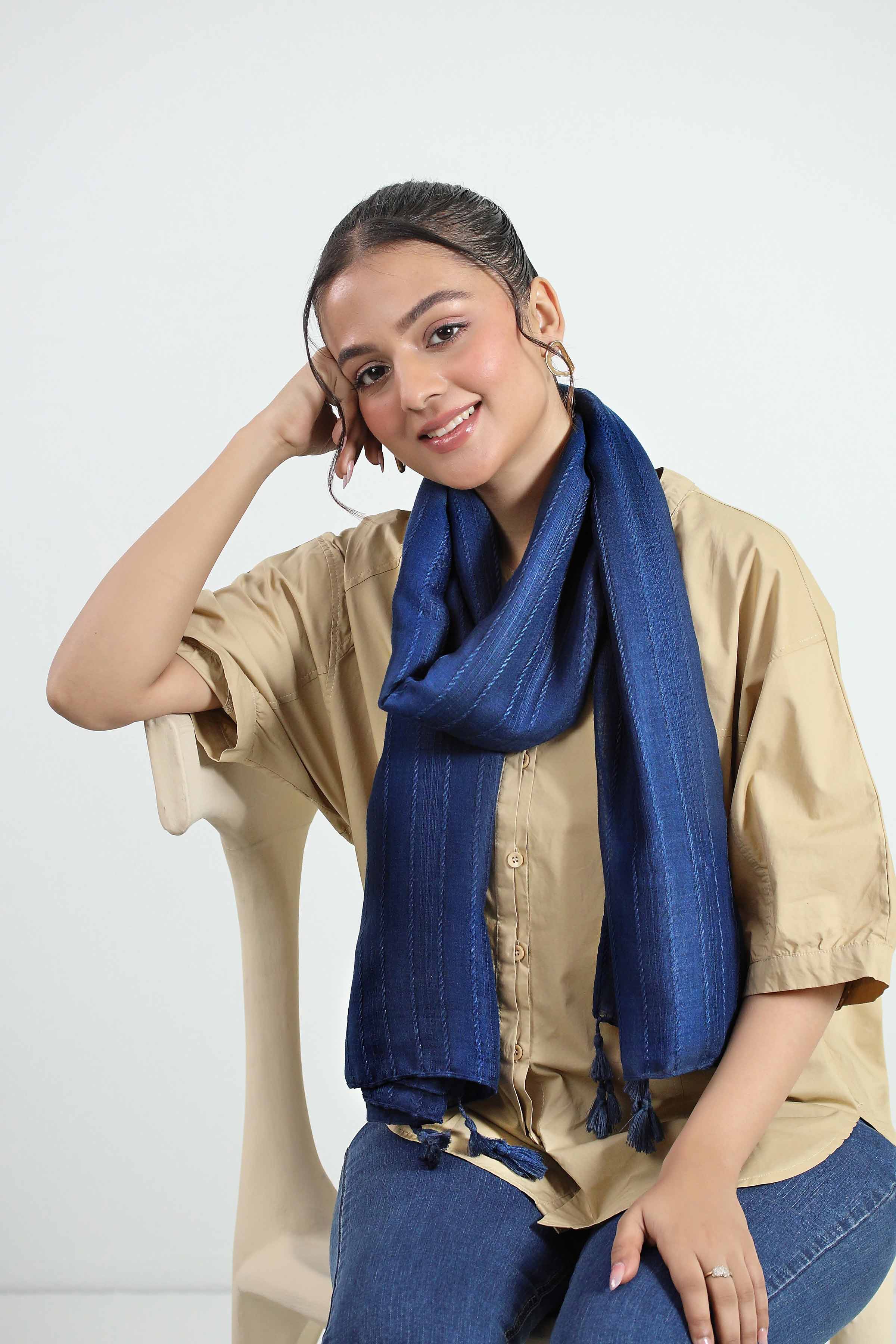 Navy Women Scarf - 442802121