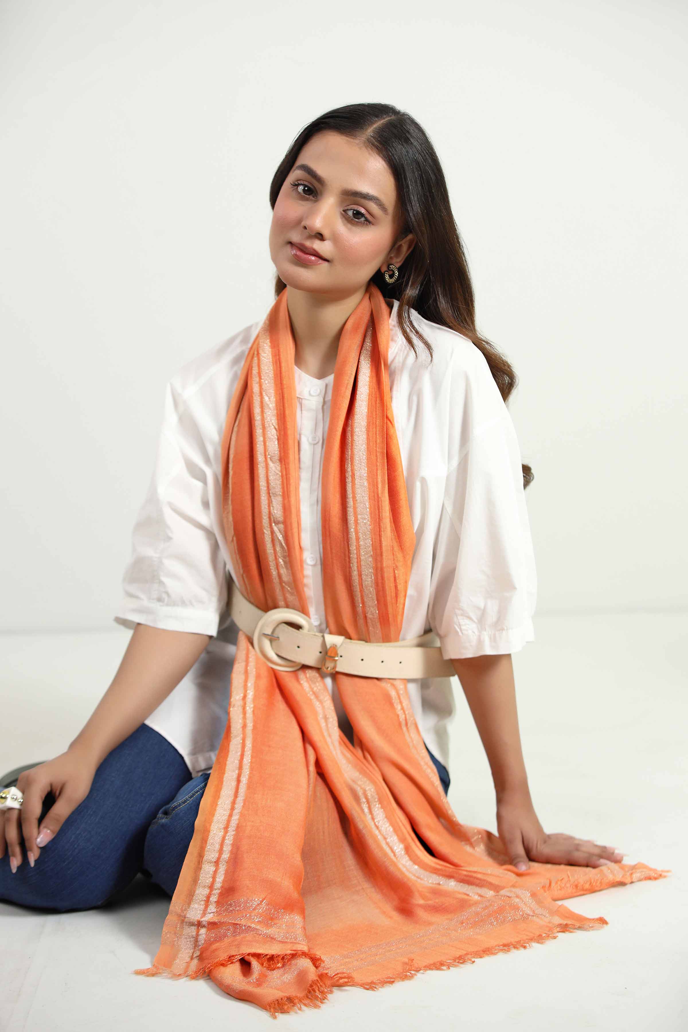 Orange Women Scarf - 442862106