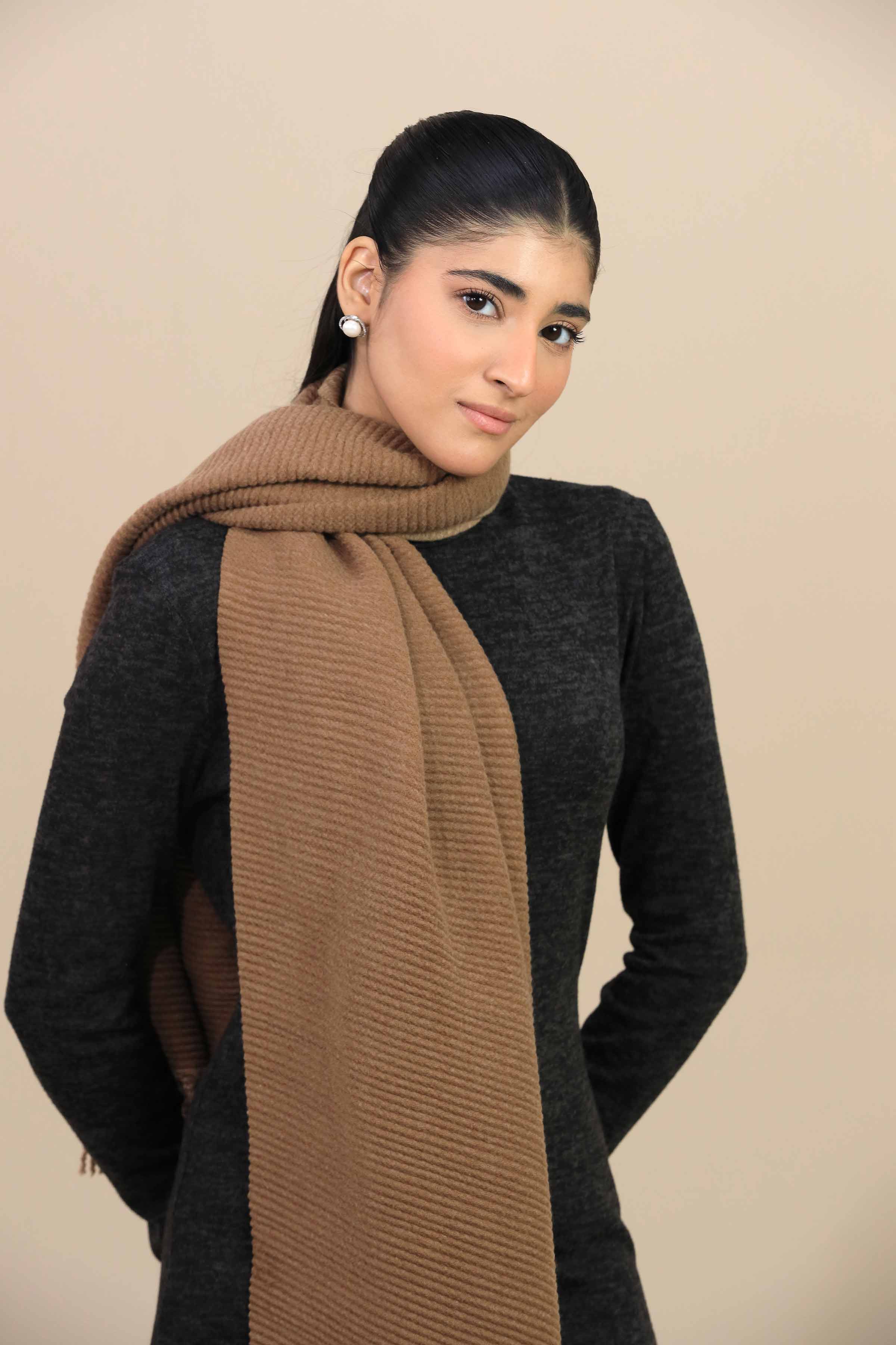 Nishat Linen UAE - Brown Women Shawl-446042113