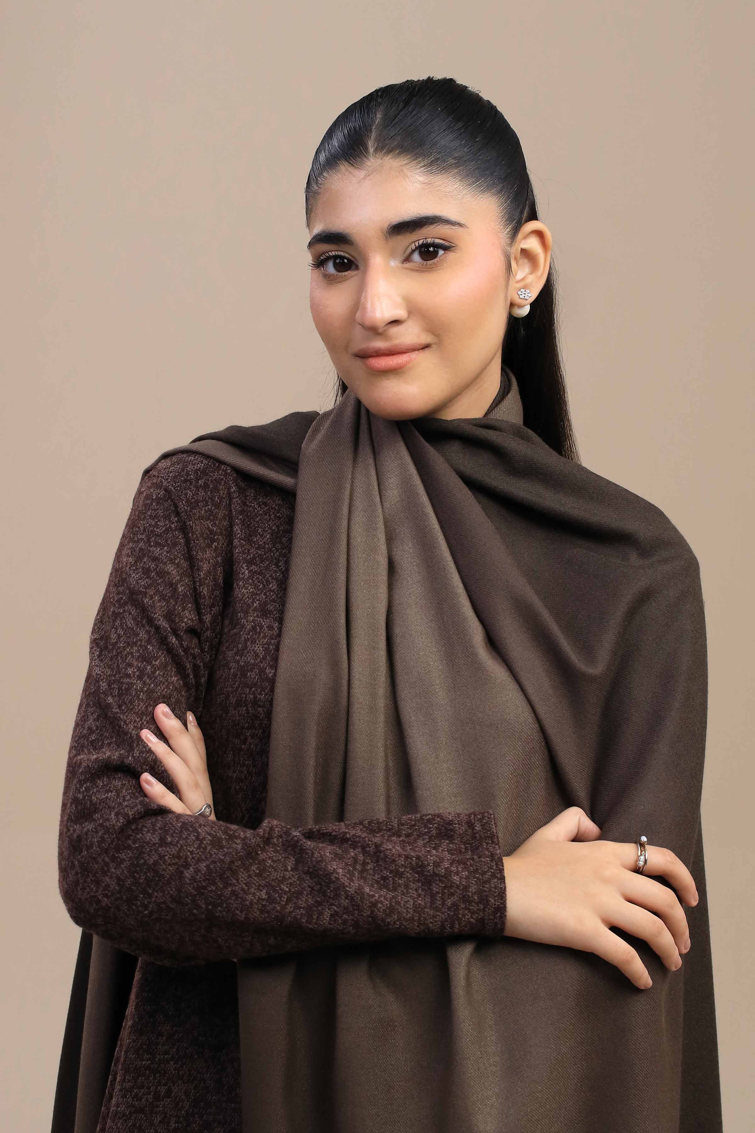 Nishat Linen UAE - Coffee Women Shawl-446142117