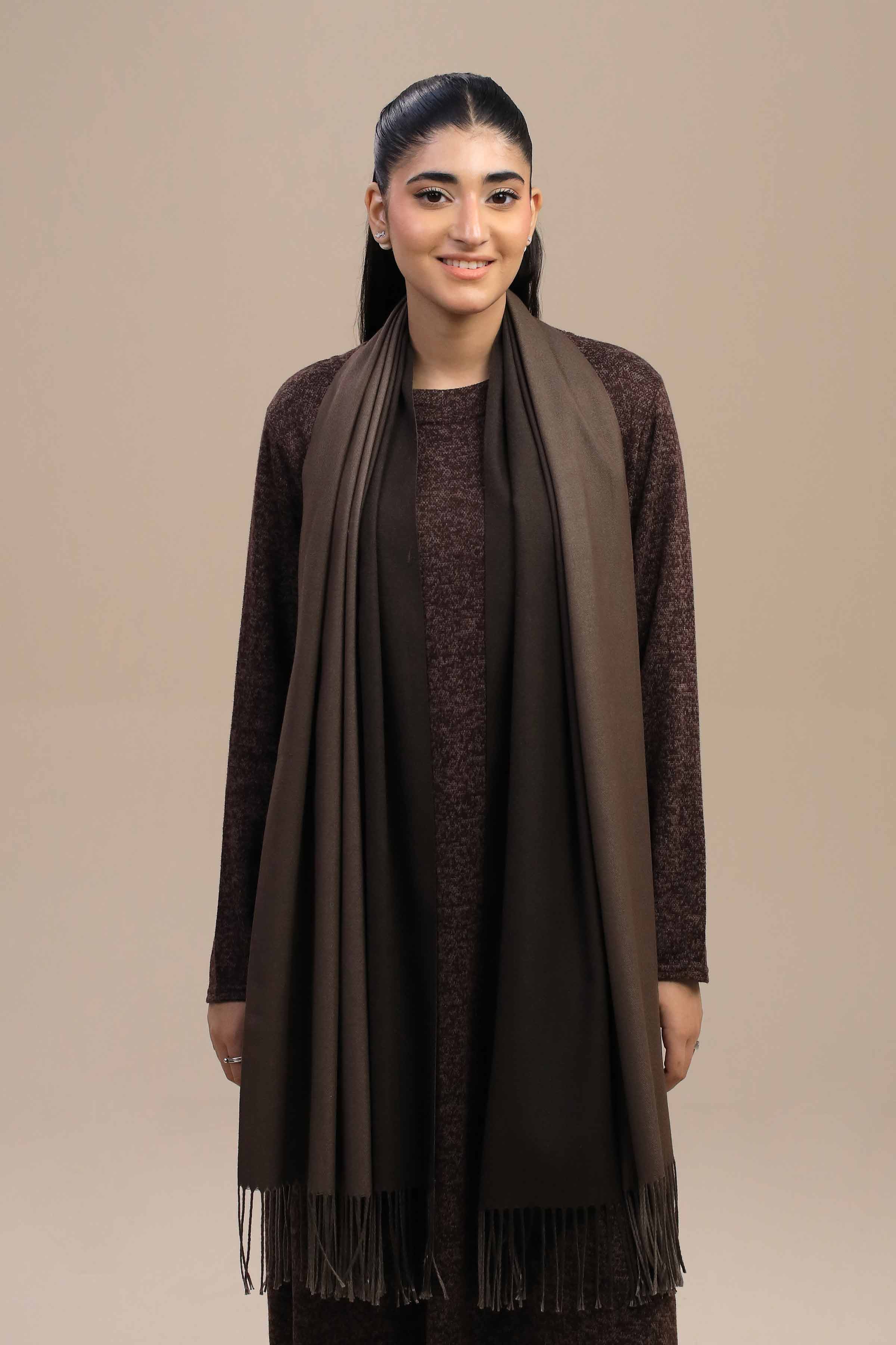 Nishat Linen UAE - Coffee Women Shawl-446142117