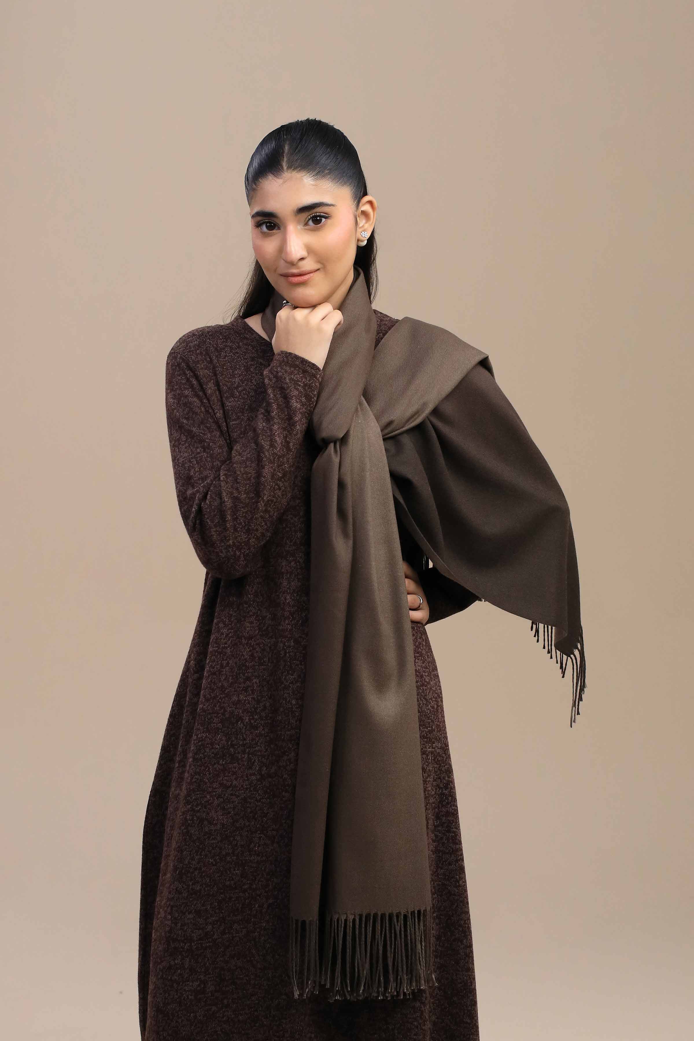 Nishat Linen UAE - Coffee Women Shawl-446142117