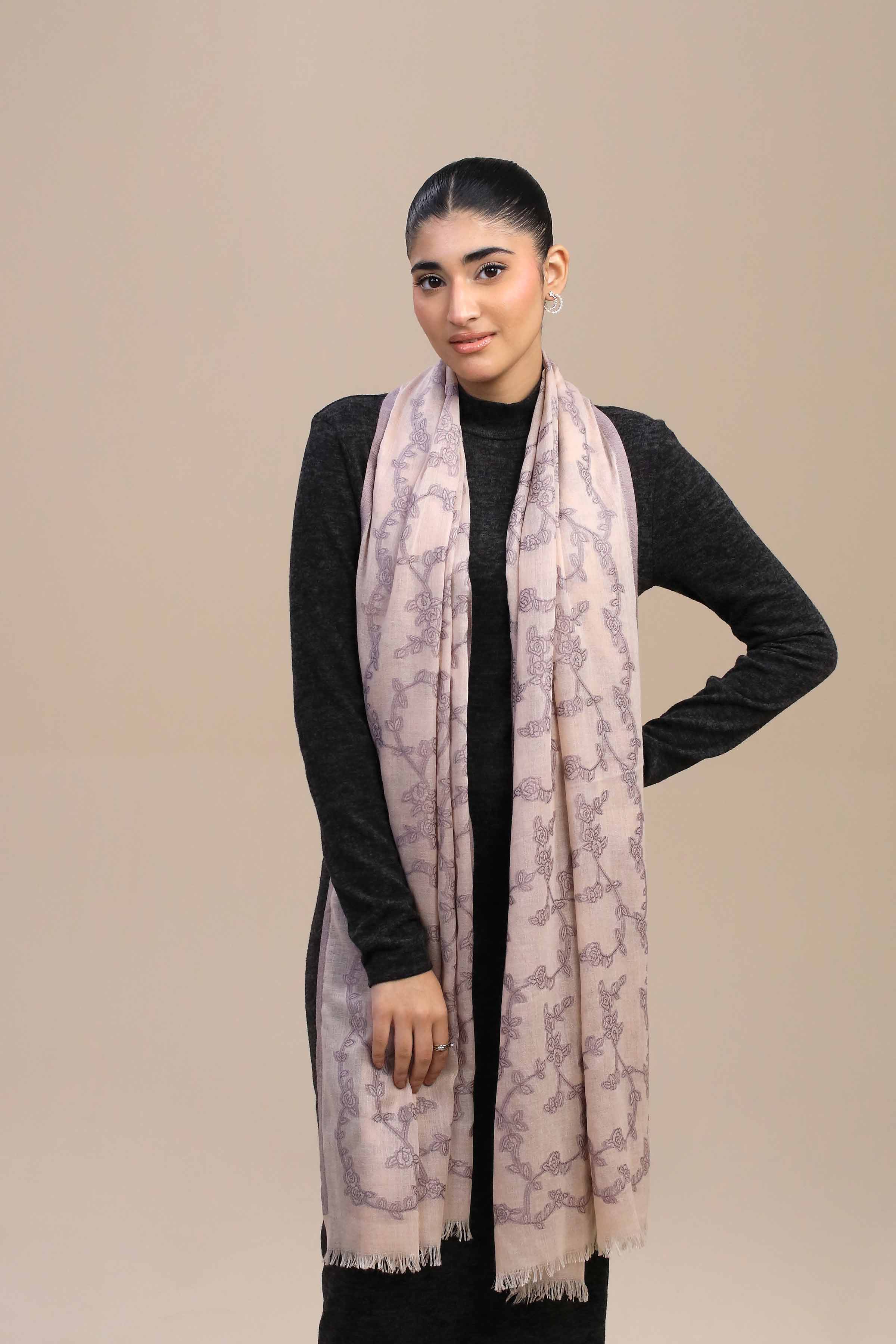 Nishat Linen UAE - Light Pink Women Shawl - 443972114