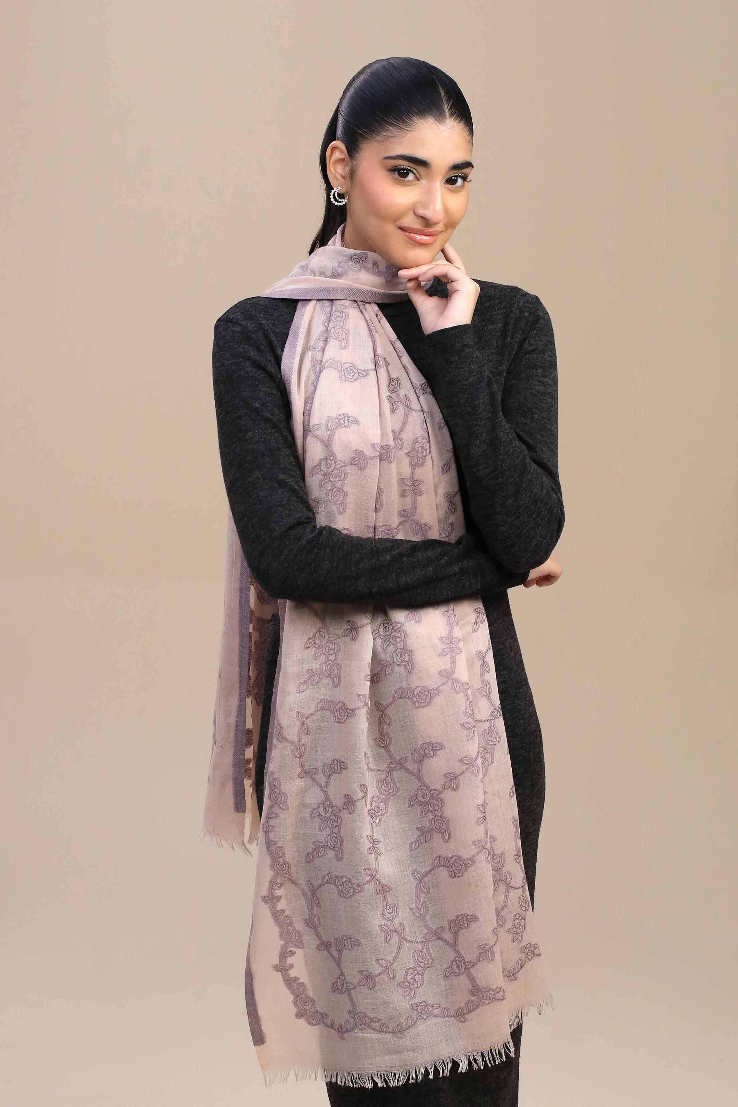 Nishat Linen UAE - Light Pink Women Shawl - 443972114