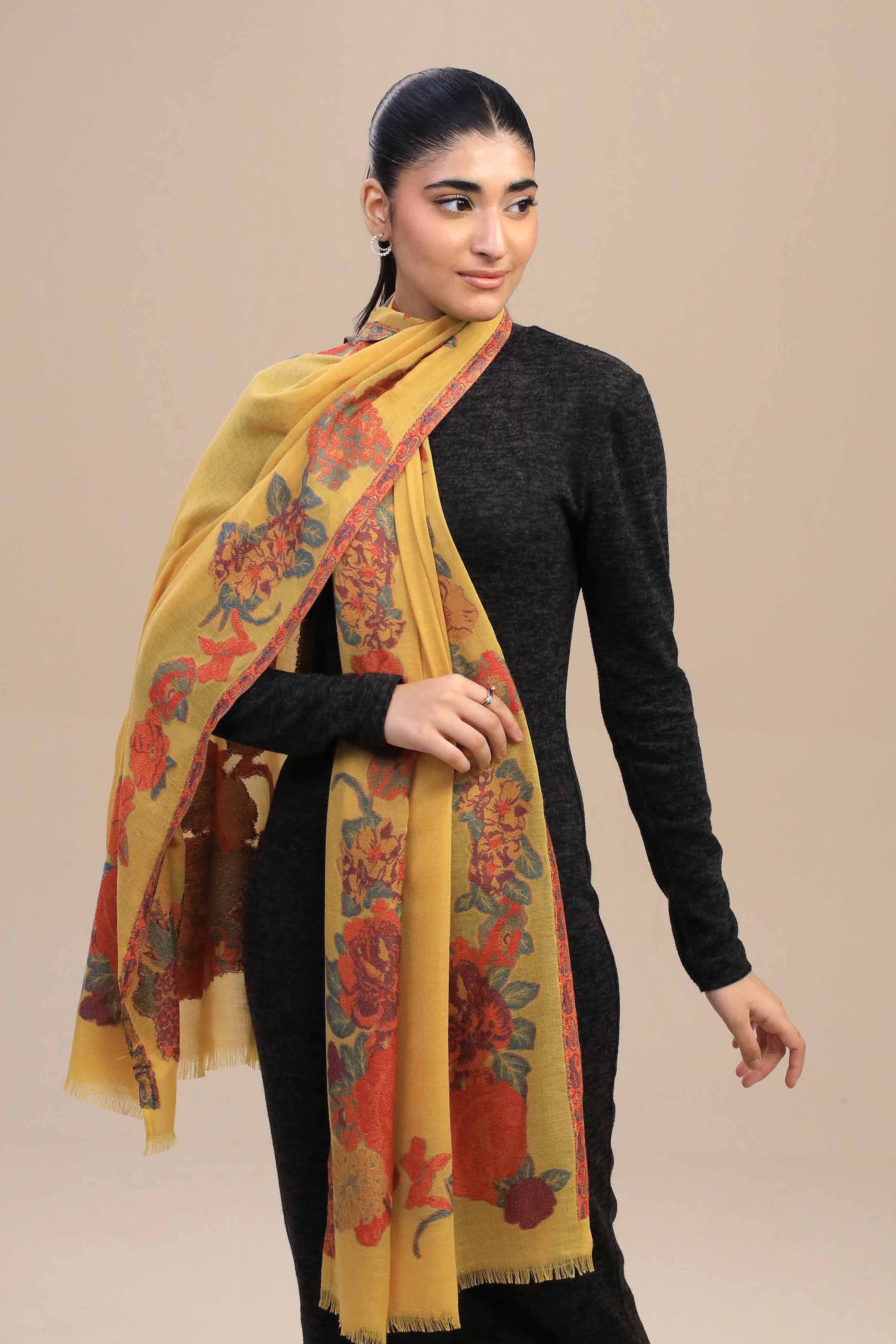 Nishat Linen UAE - Yellow Women Shawl - 443982102