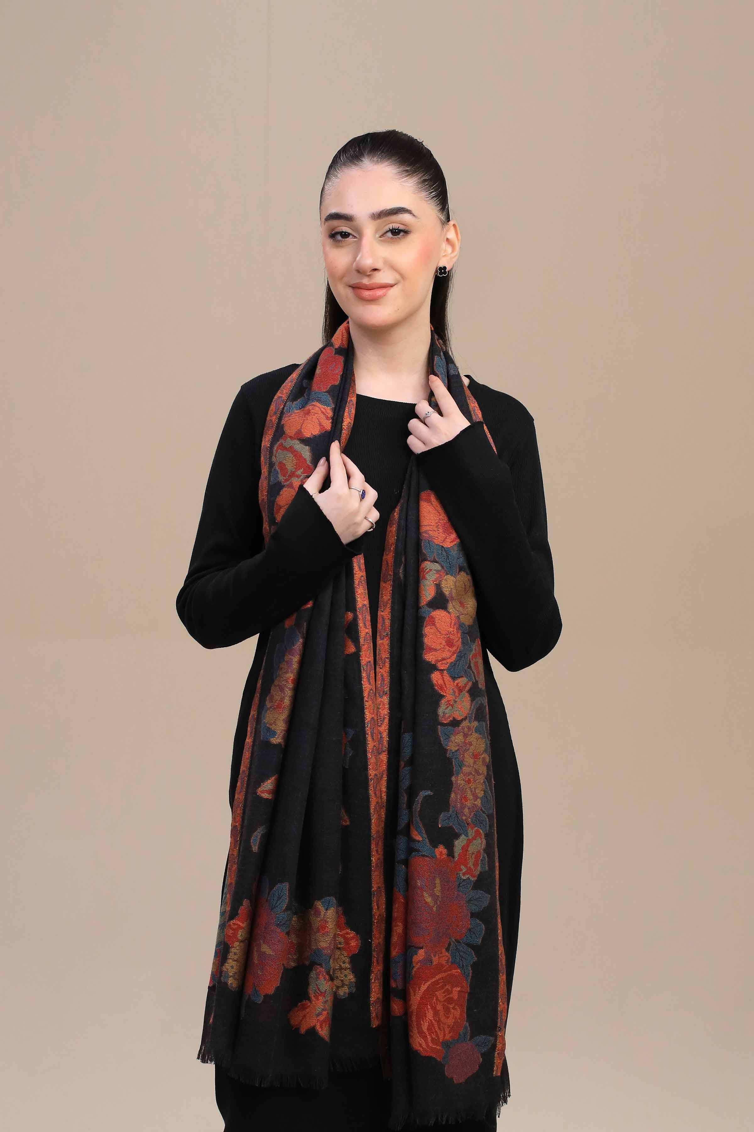 Nishat Linen UAE - Black Women Shawl - 443982103