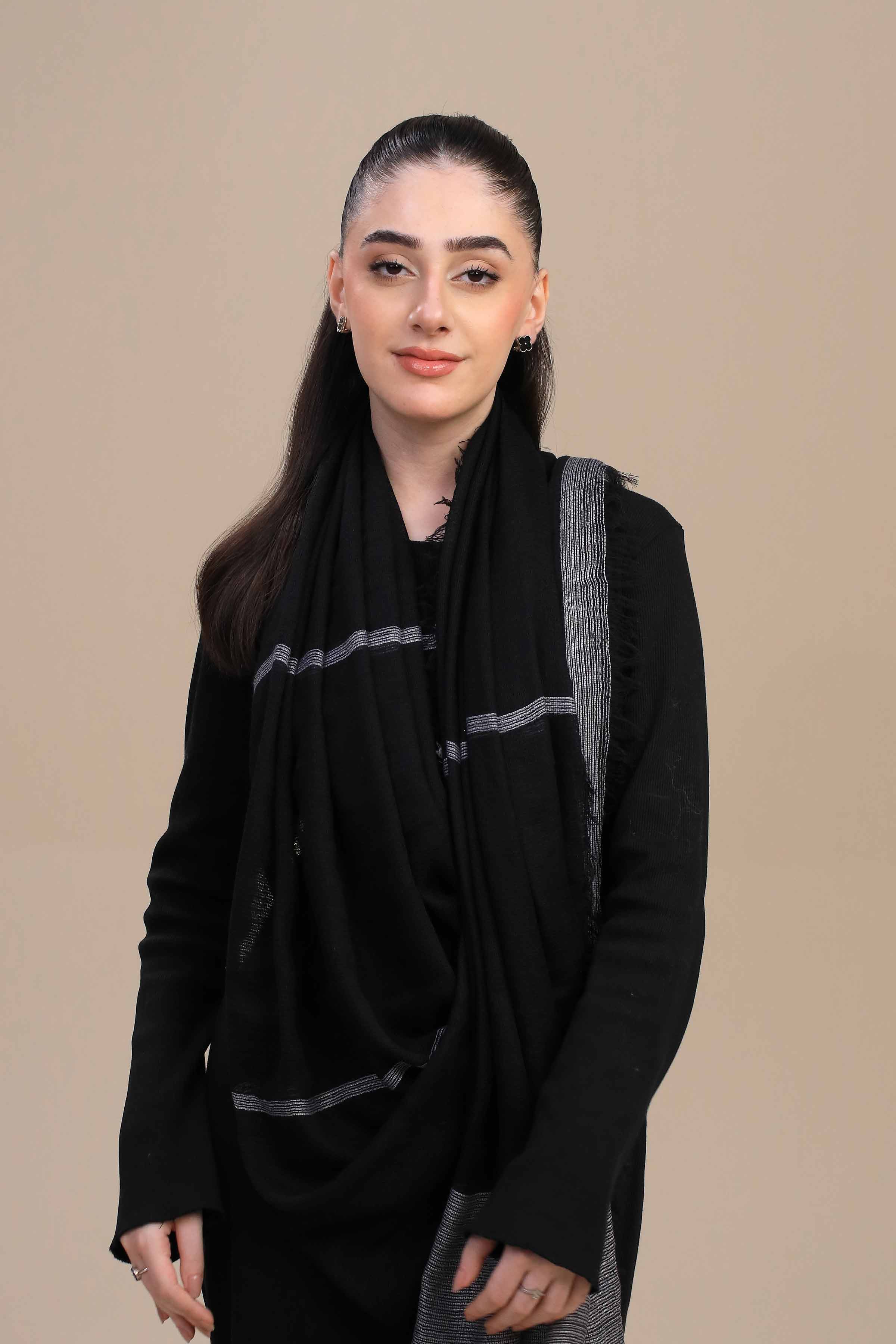 Nishat Linen UAE - Black Women Shawl-447172103