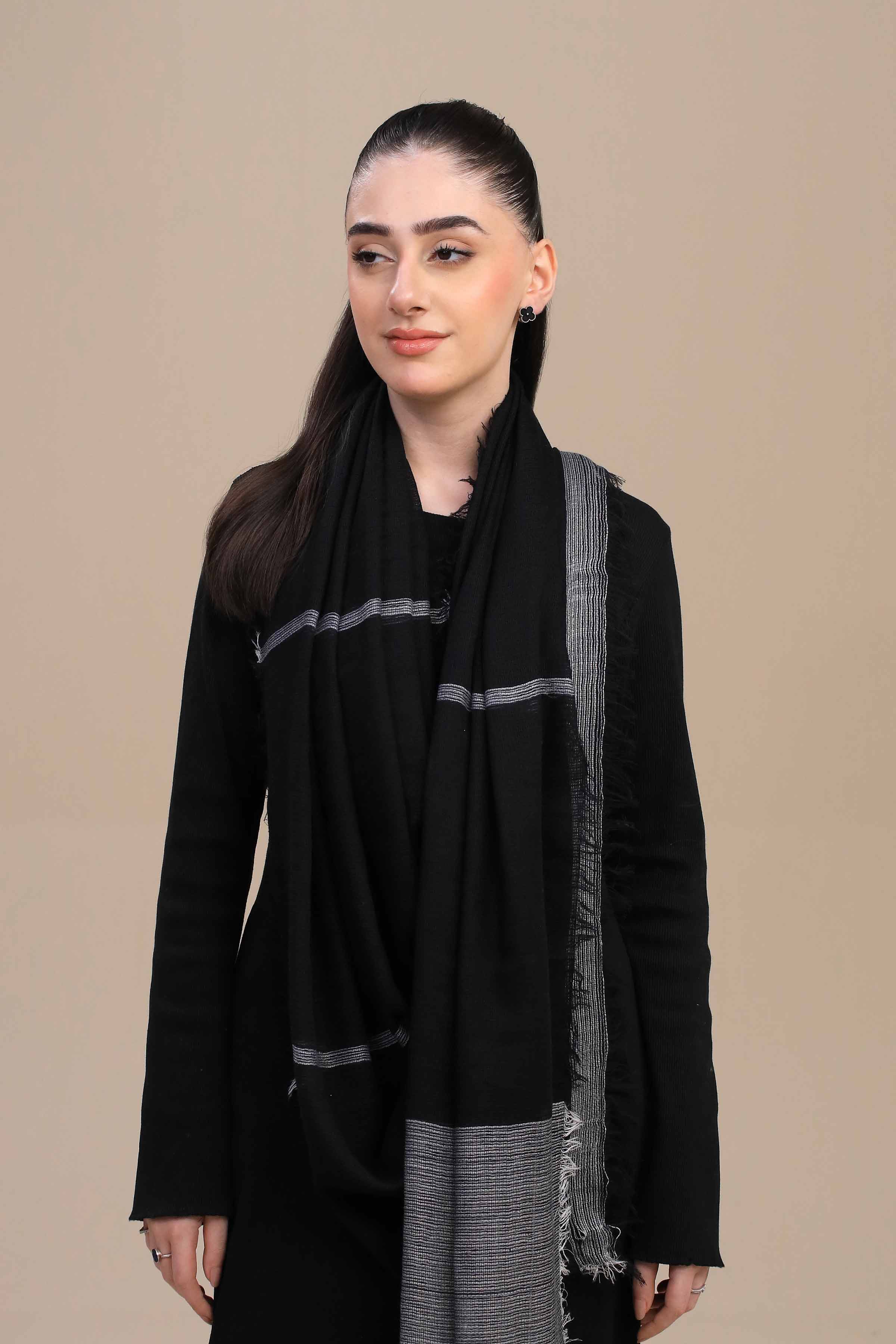 Nishat Linen UAE - Black Women Shawl-447172103