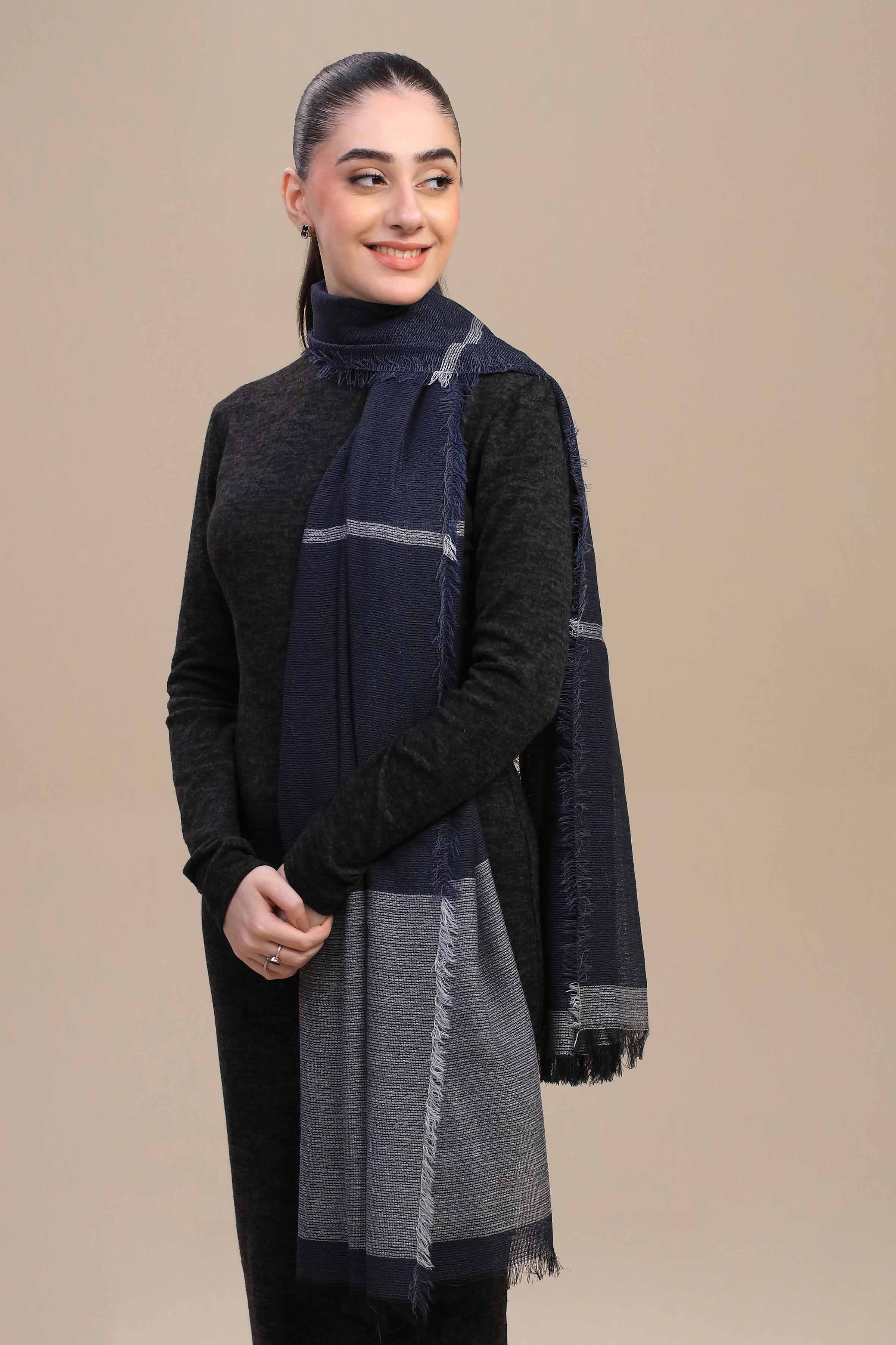 Nishat Linen UAE - Grey Women Shawl-447172111