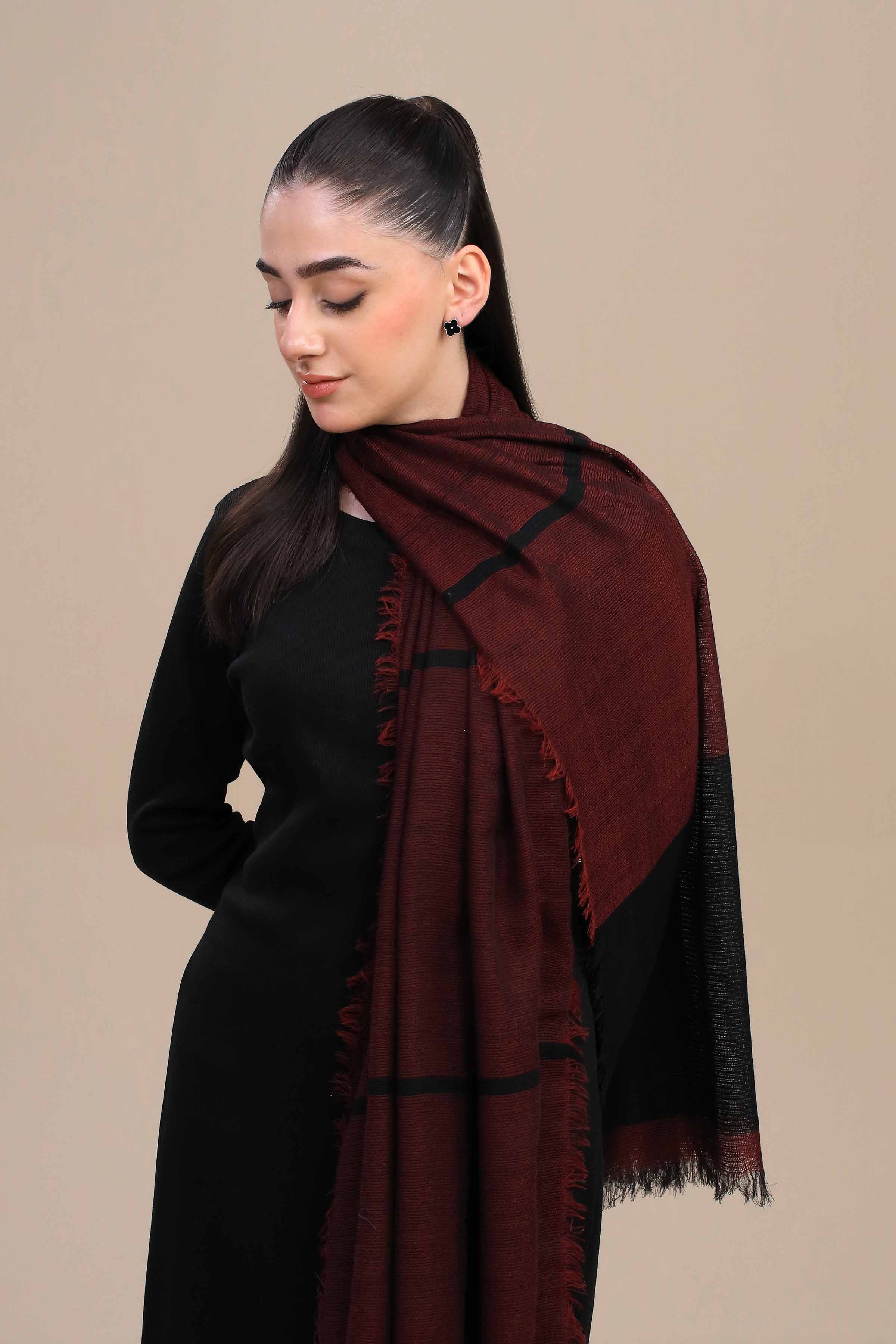 Nishat Linen UAE - Maroon Women Shawl-447172122