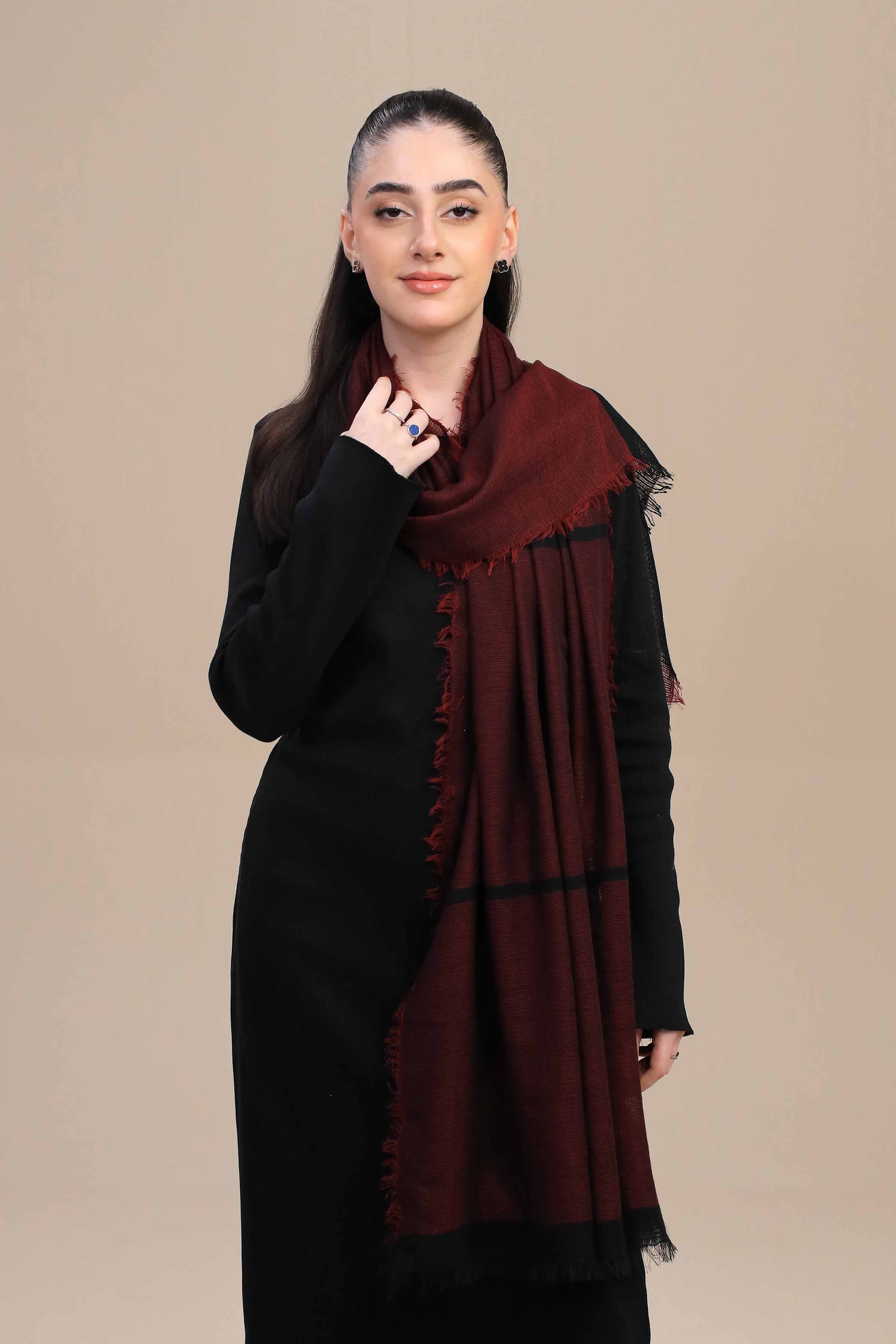 Nishat Linen UAE - Maroon Women Shawl-447172122