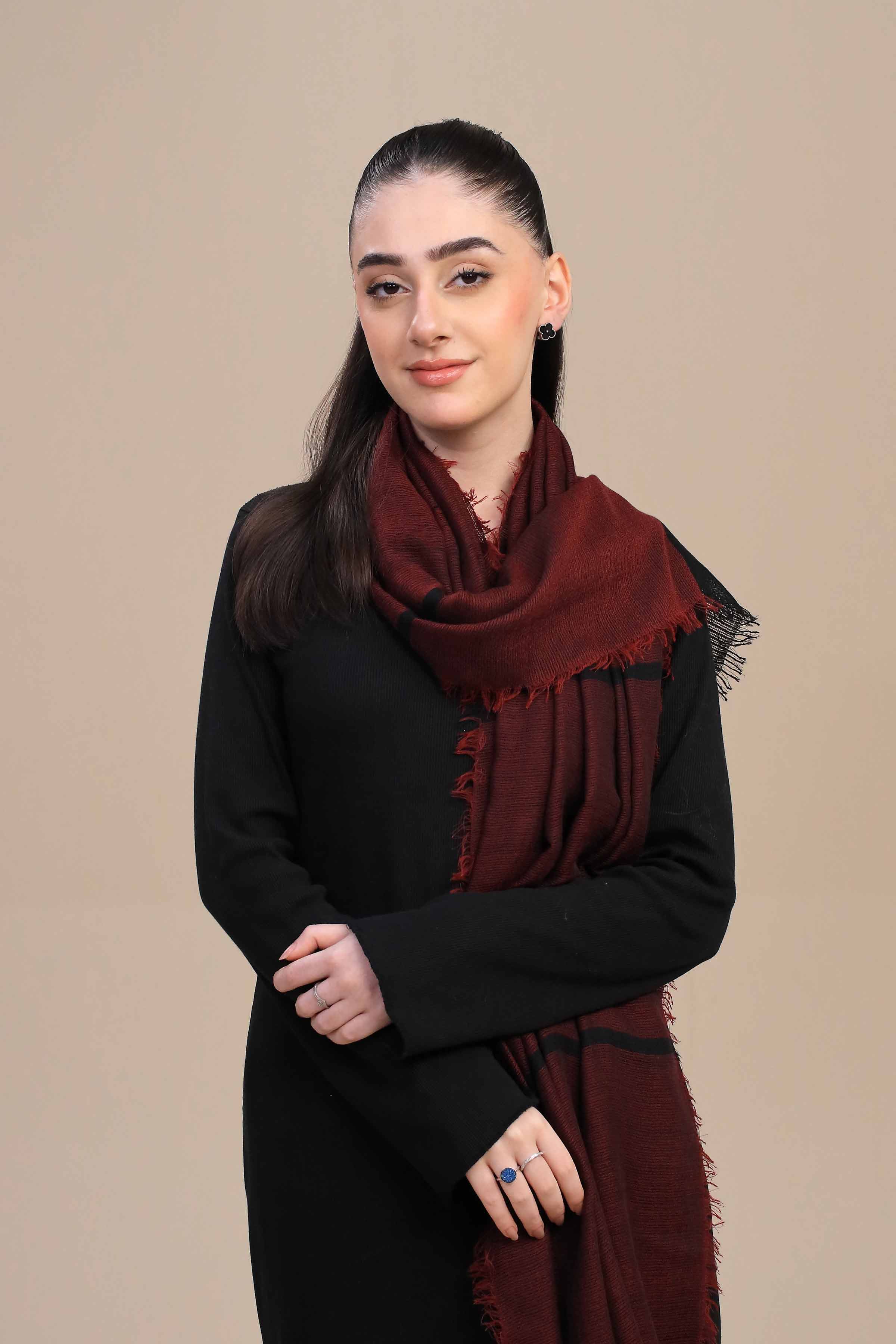 Nishat Linen UAE - Maroon Women Shawl-447172122