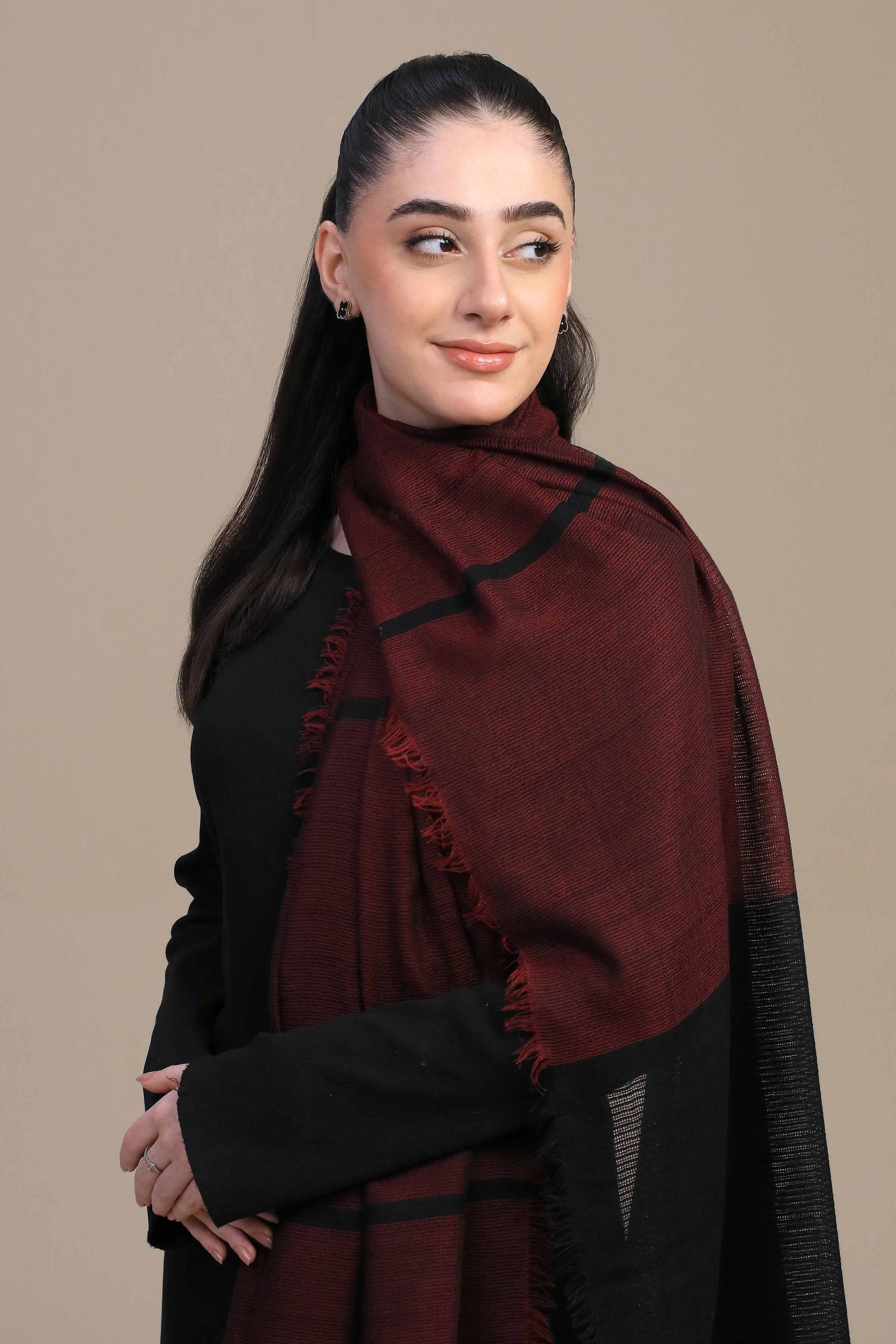 Nishat Linen UAE - Maroon Women Shawl-447172122