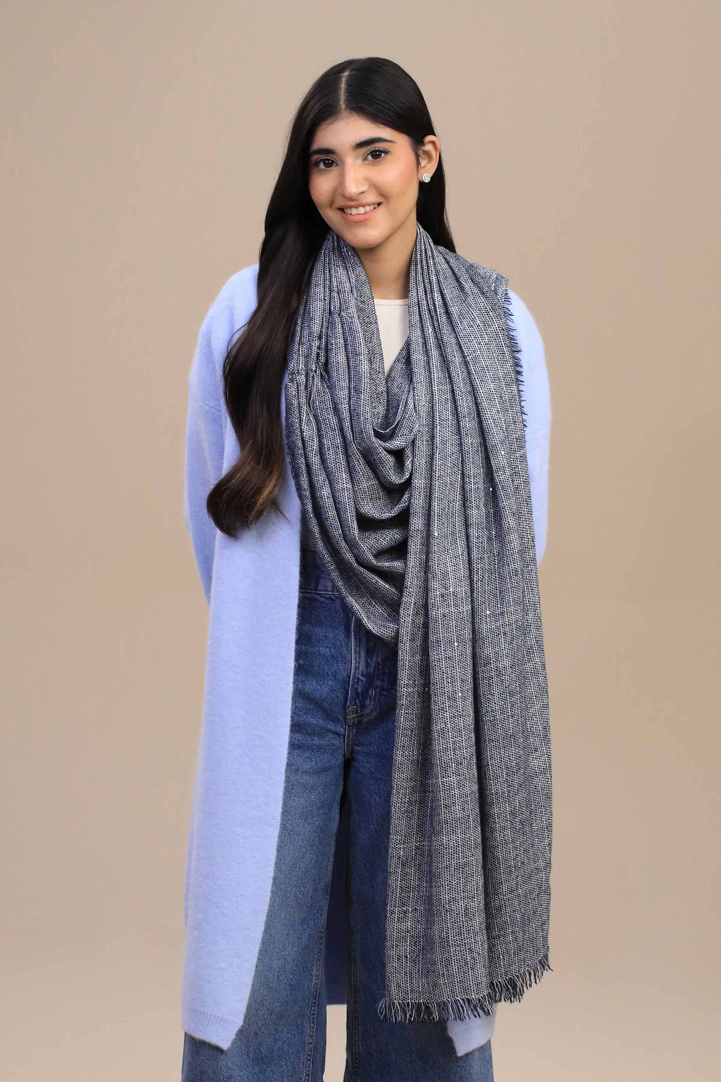 Nishat Linen UAE - Grey Women Shawl-447182111