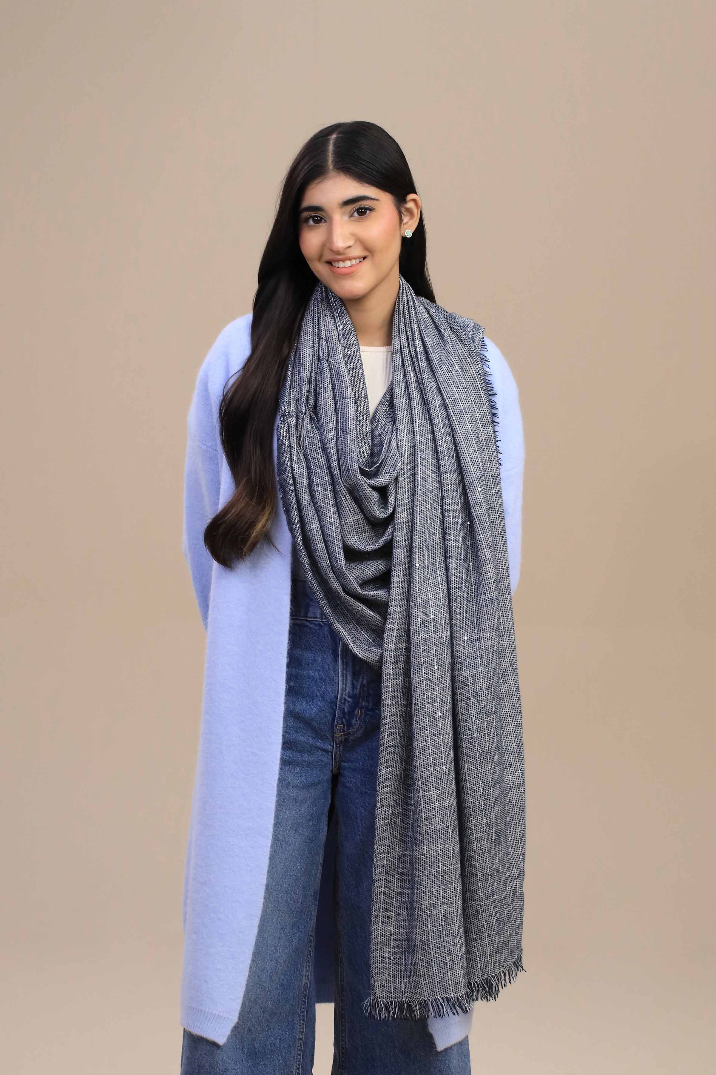 Nishat Linen UAE - Grey Women Shawl-447182111