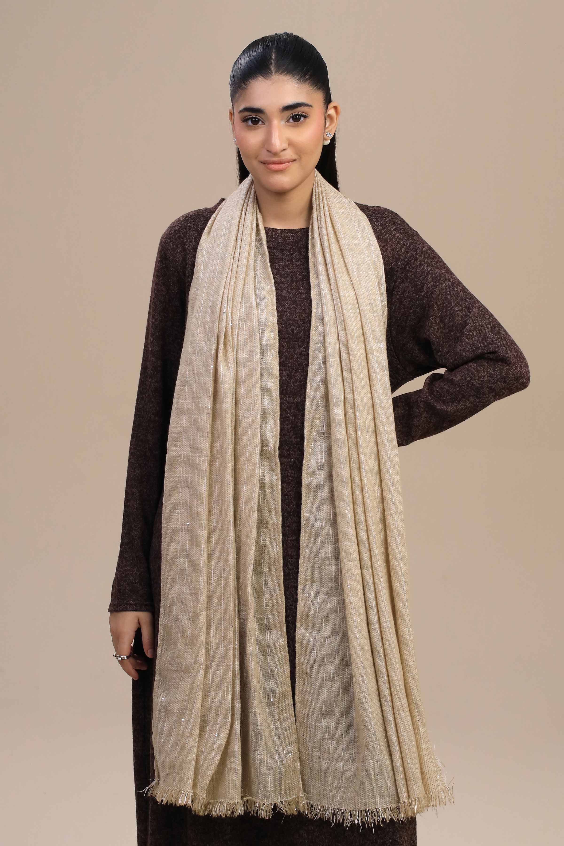 Nishat Linen UAE - Beige Women Shawl-447182118
