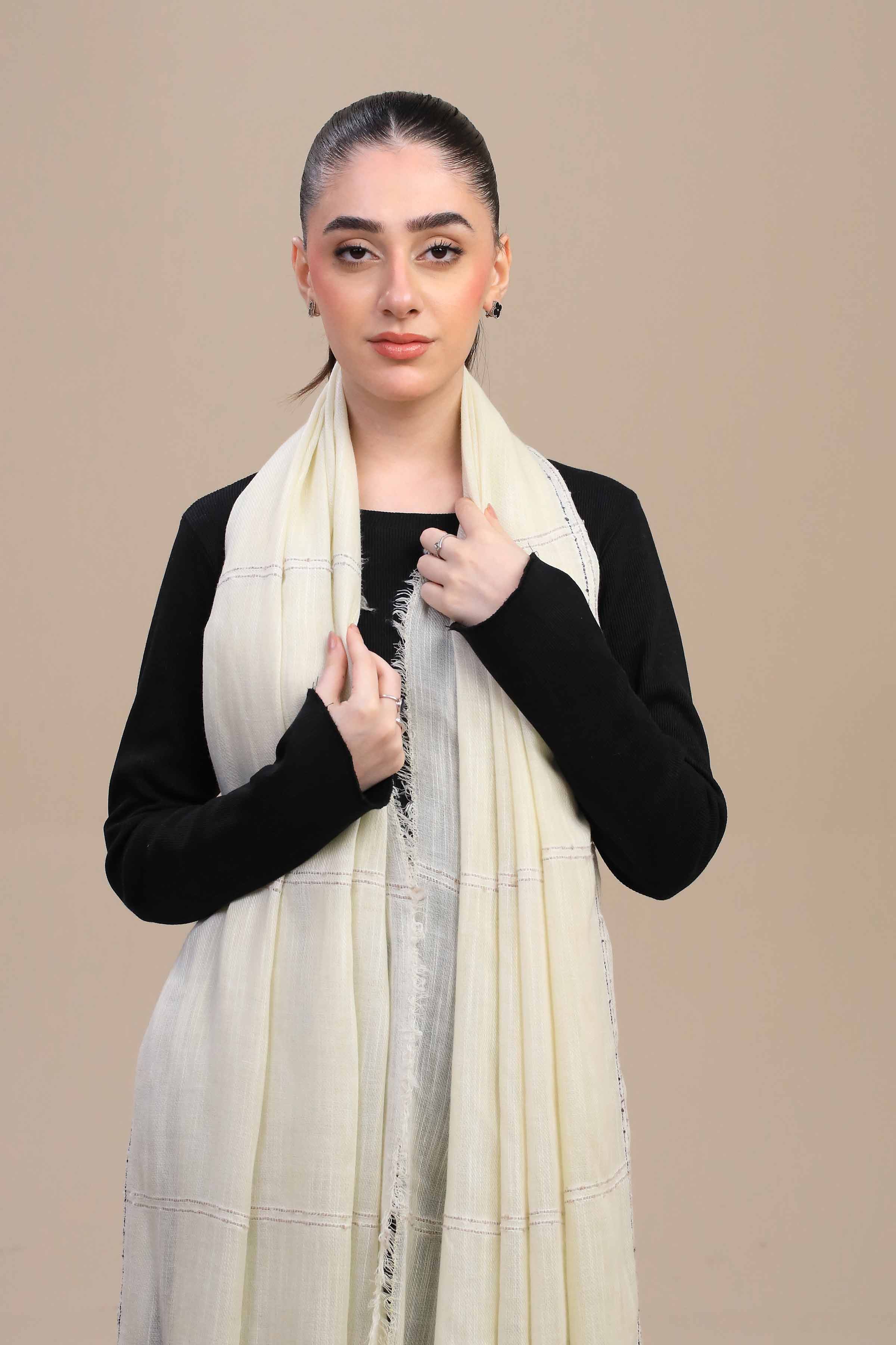 Nishat Linen UAE - Off White Women Shawl-447192107