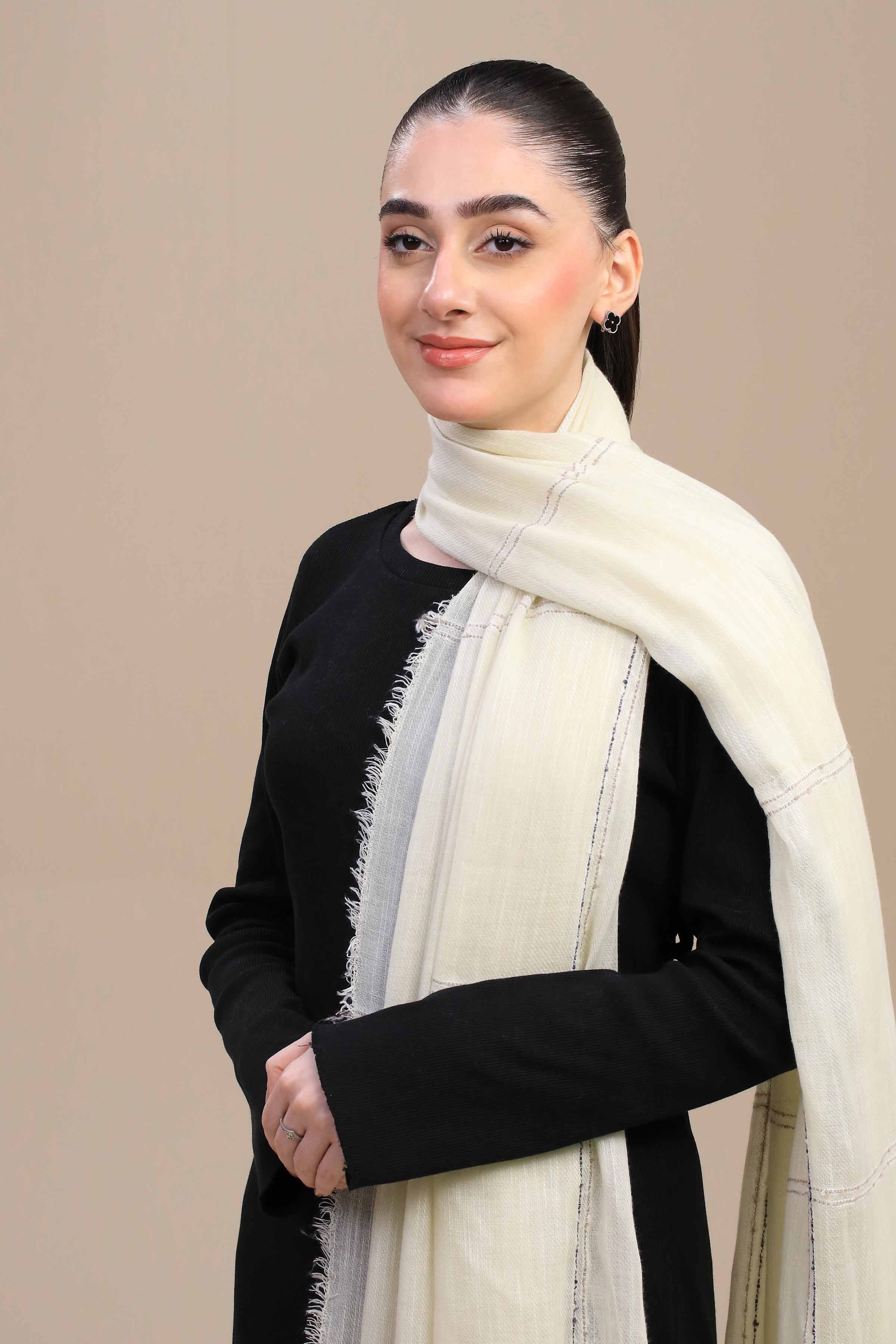 Nishat Linen UAE - Off White Women Shawl-447192107