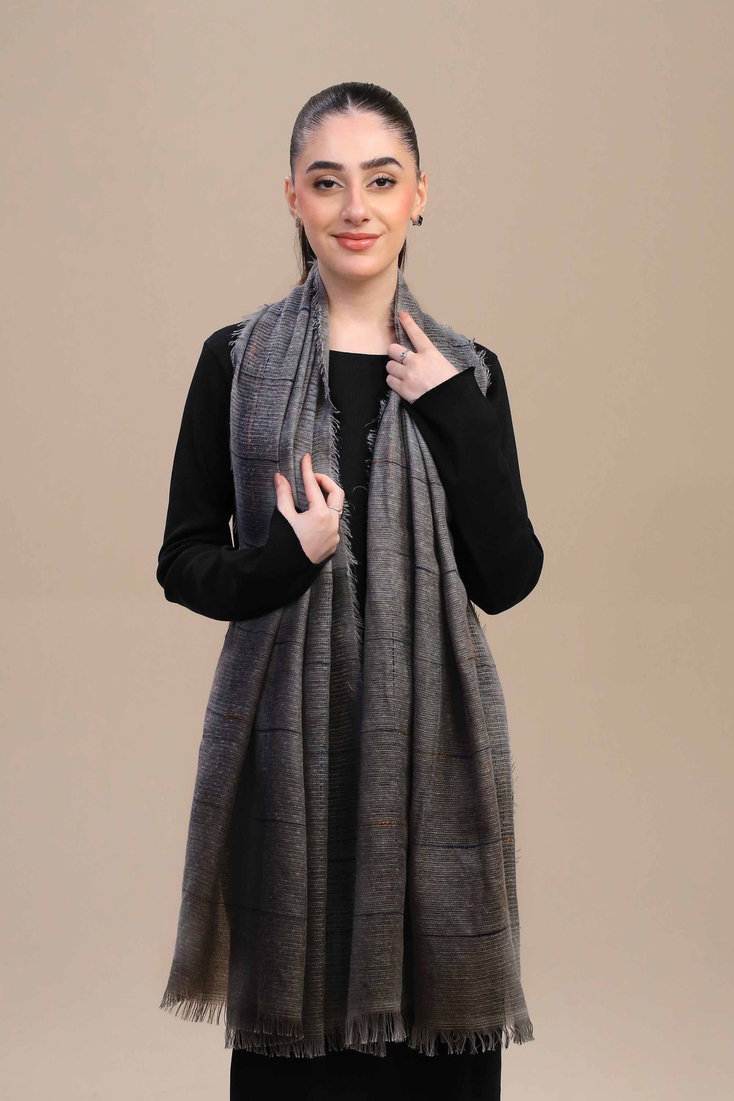 Nishat Linen UAE - Black Women Shawl-447202103