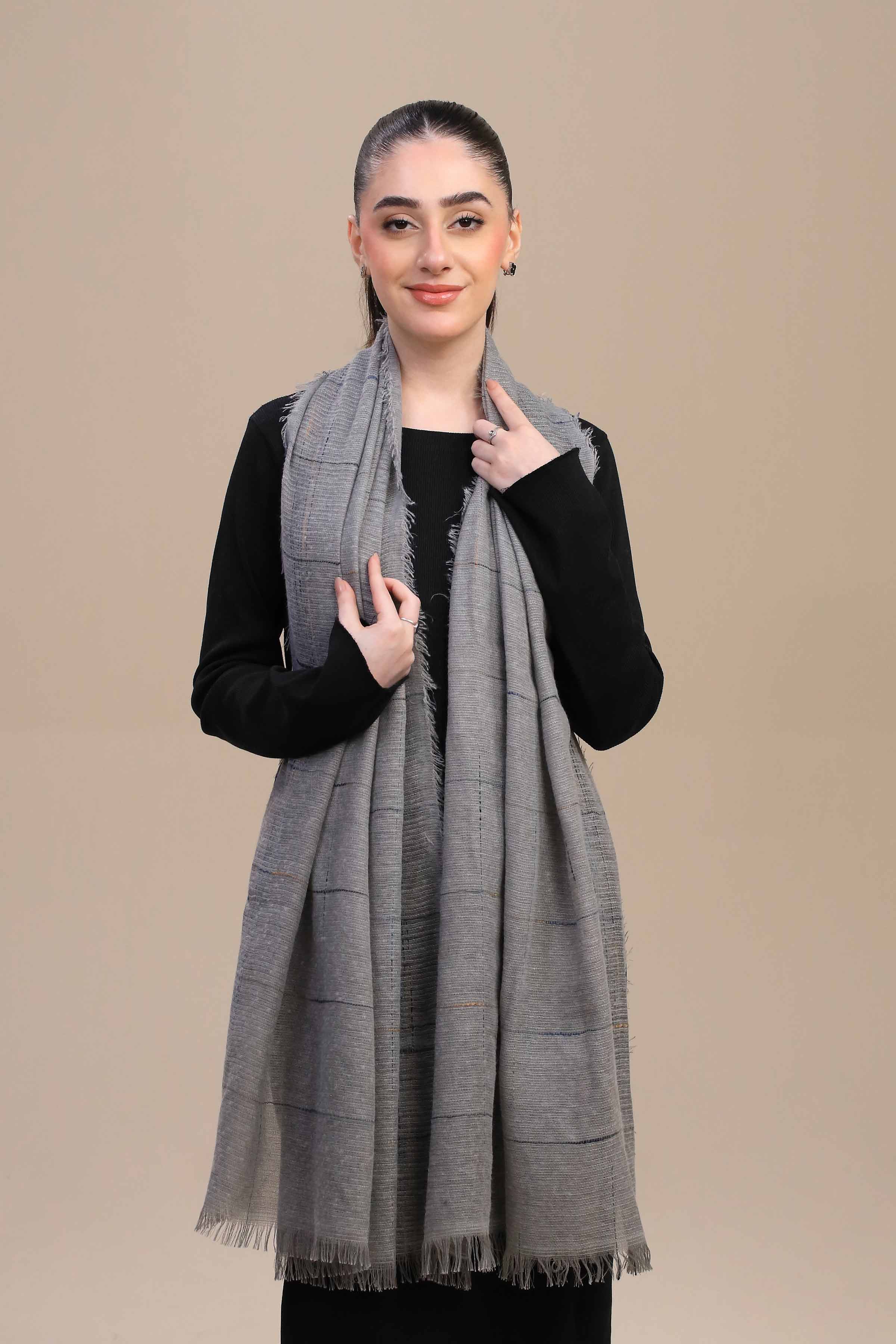 Nishat Linen UAE - Grey Women Shawl-447202111