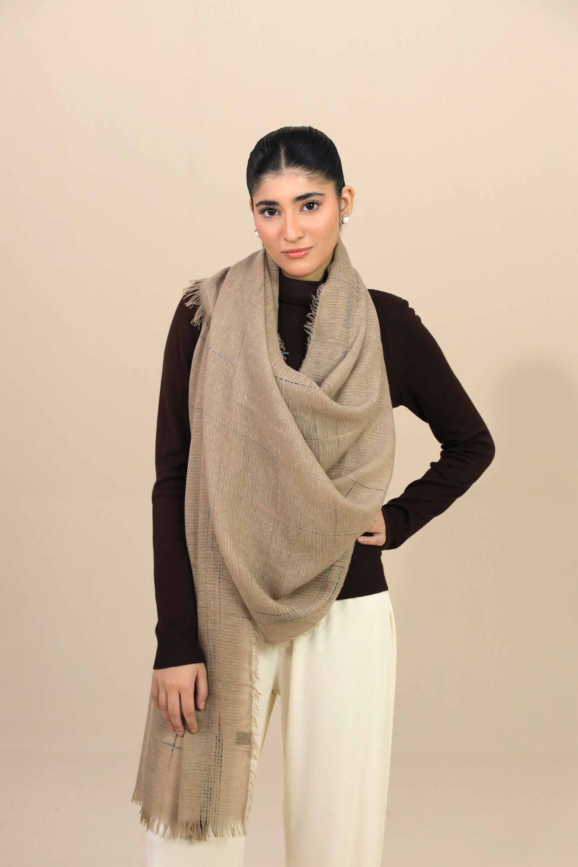 Nishat Linen UAE - Beige Women Shawl-447202118