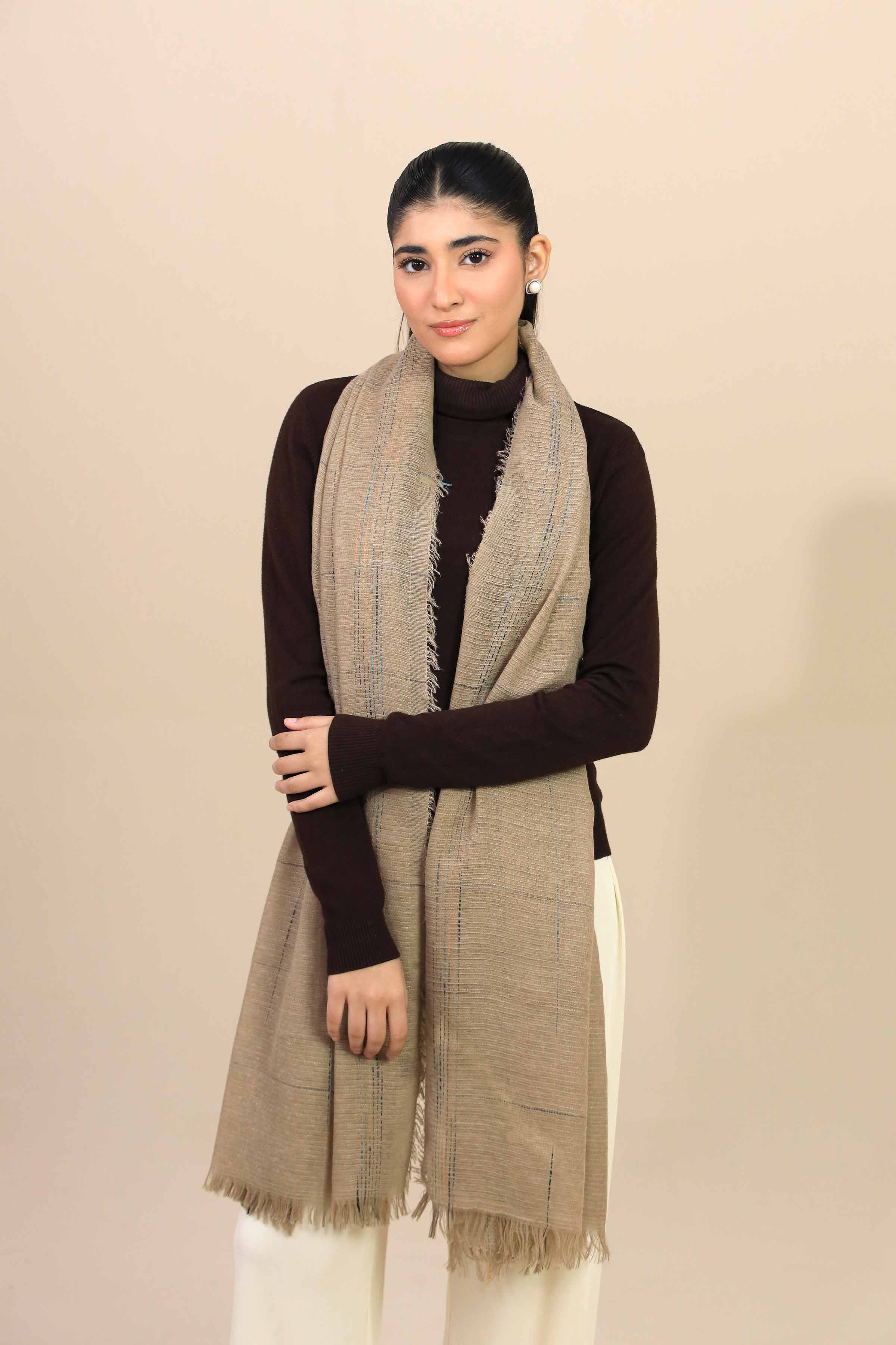 Nishat Linen UAE - Beige Women Shawl-447202118