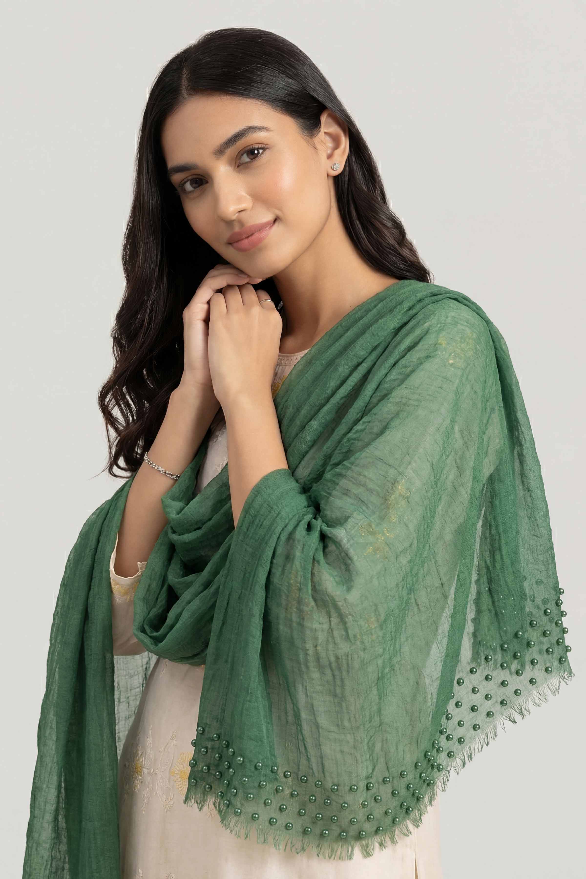 Green Women Scarf - 447362104