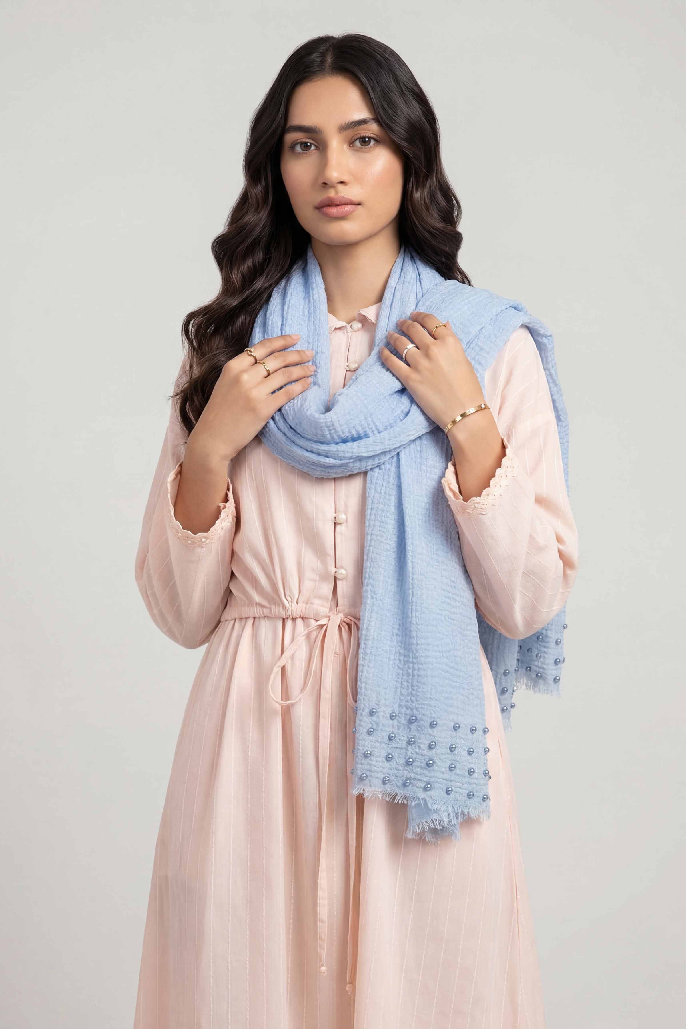 Blue Women Scarf - 447362108