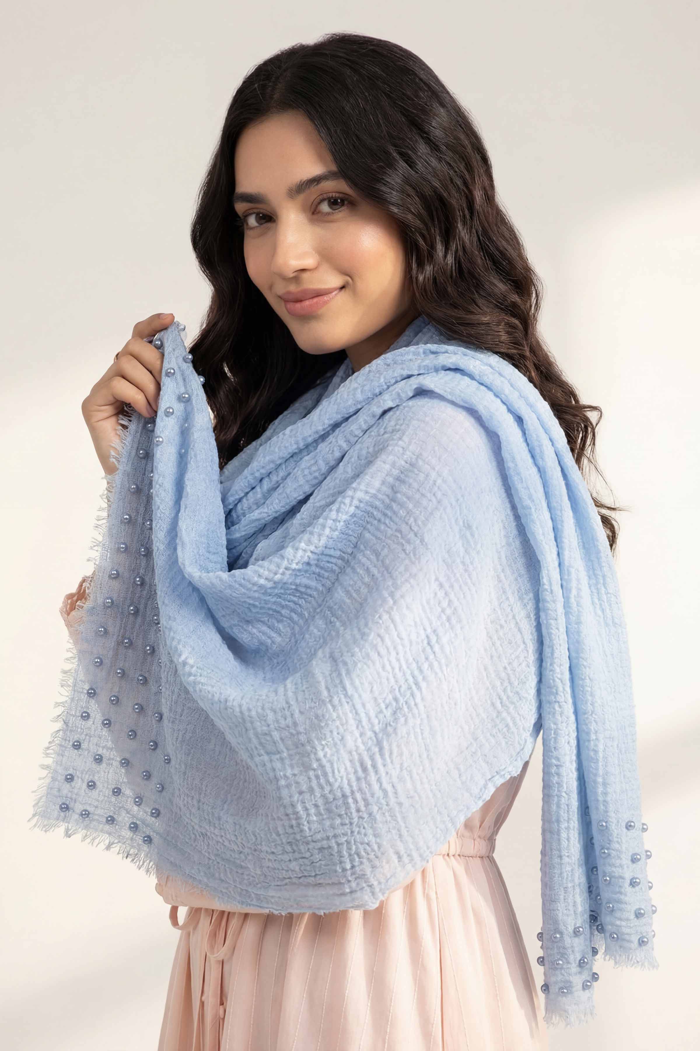 Blue Women Scarf - 447362108