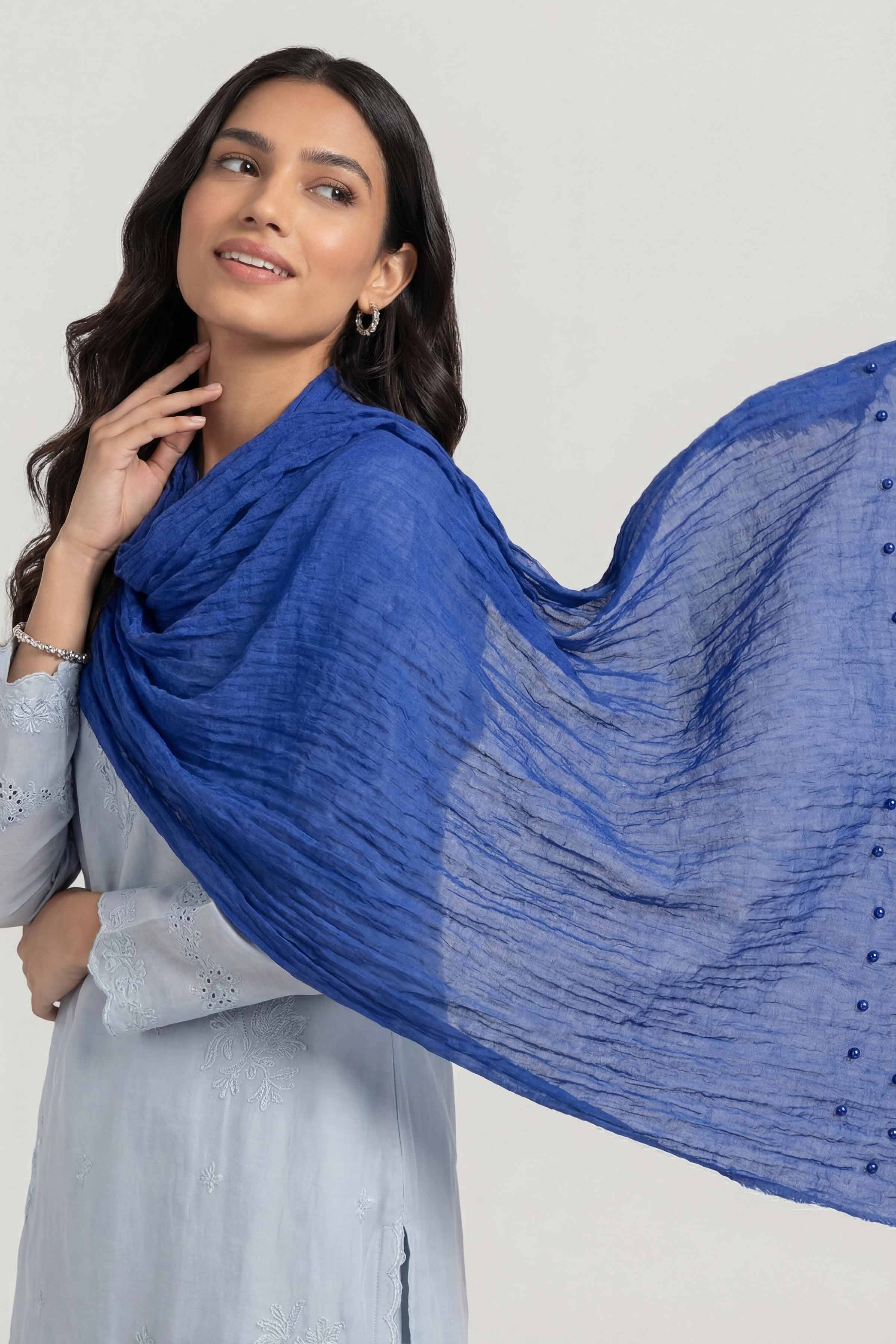 Blue Women Scarf - 447372108