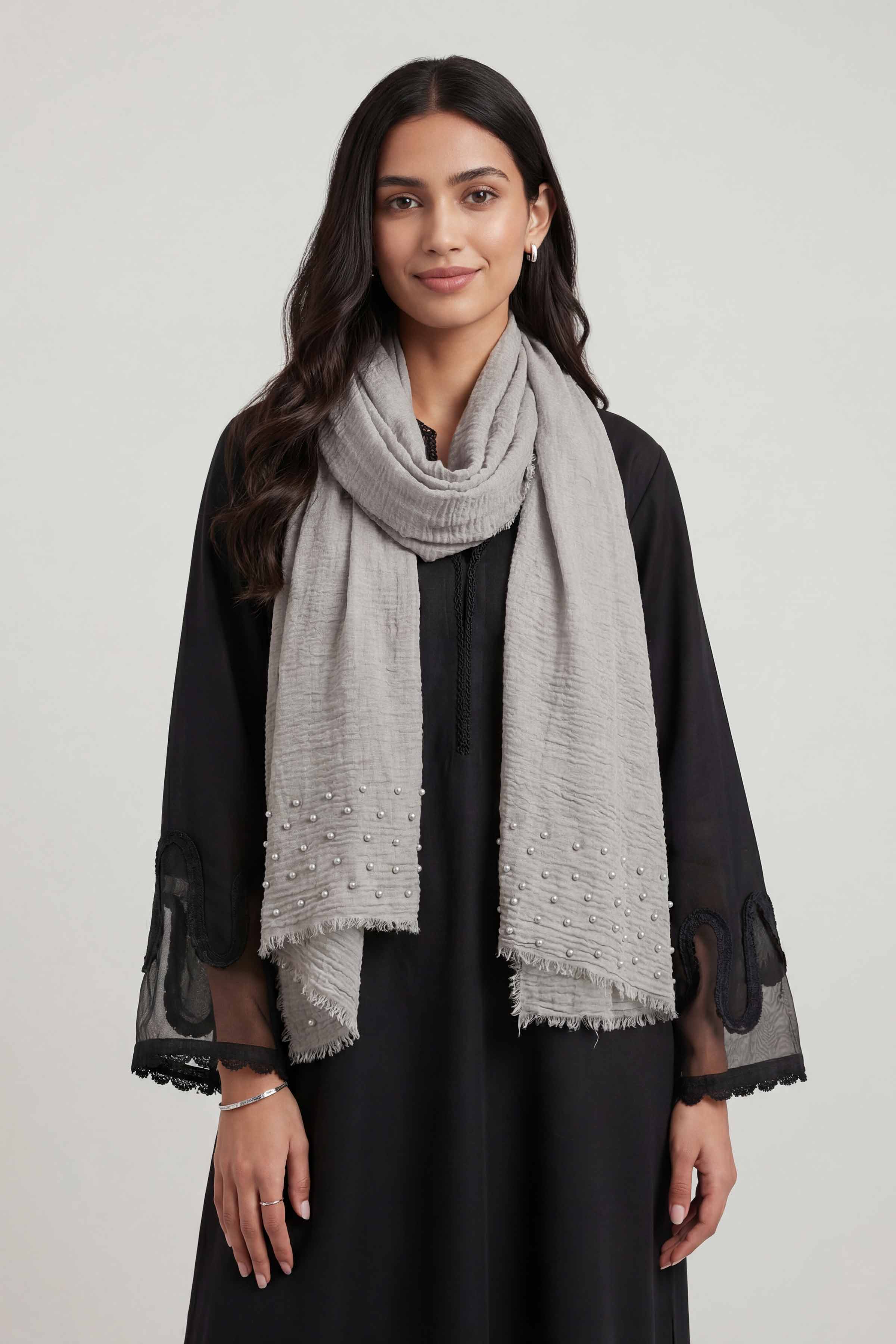 Light Grey Women Scarf - 447372111