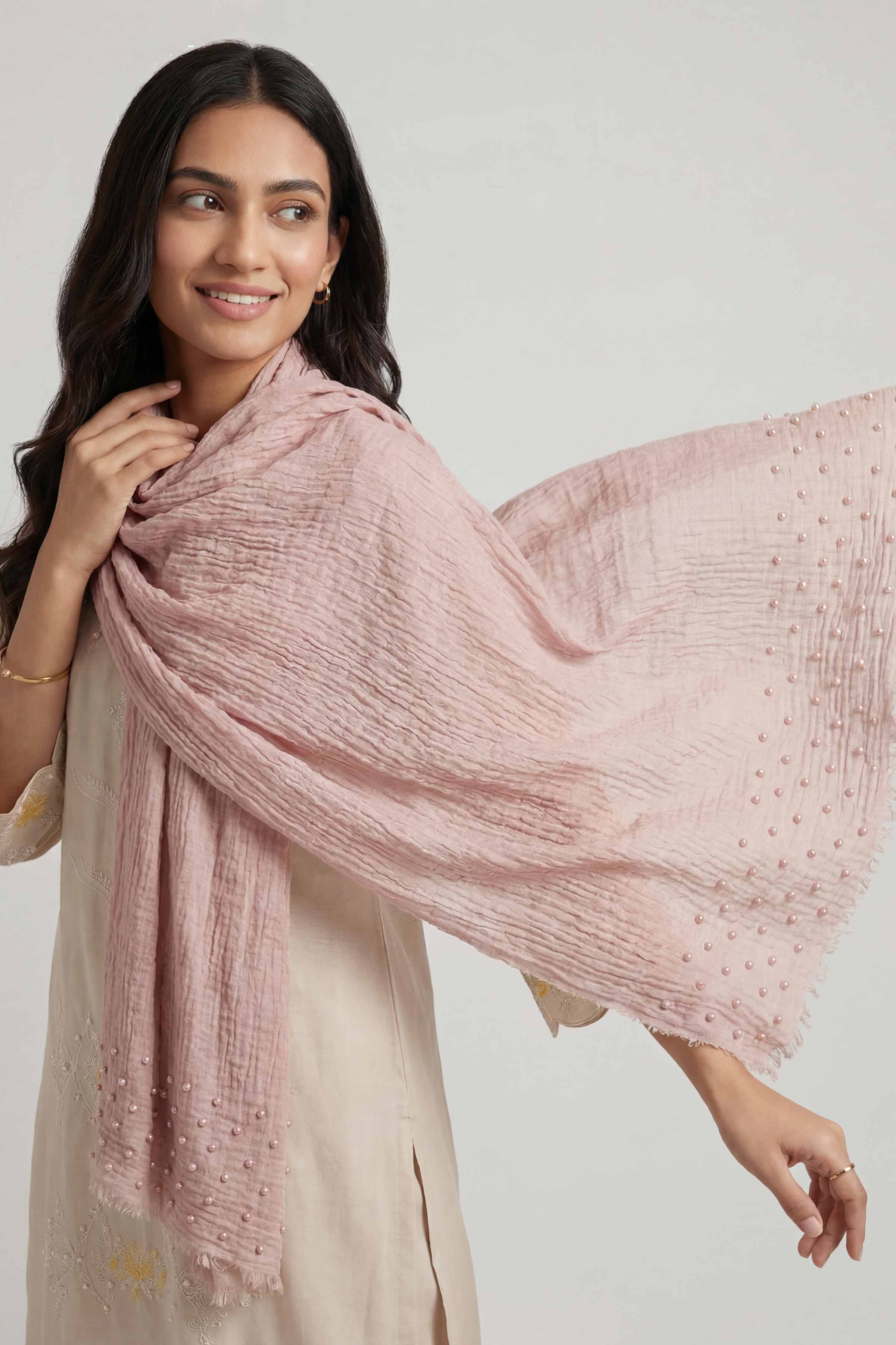 Beige Women Scarf - 447372118