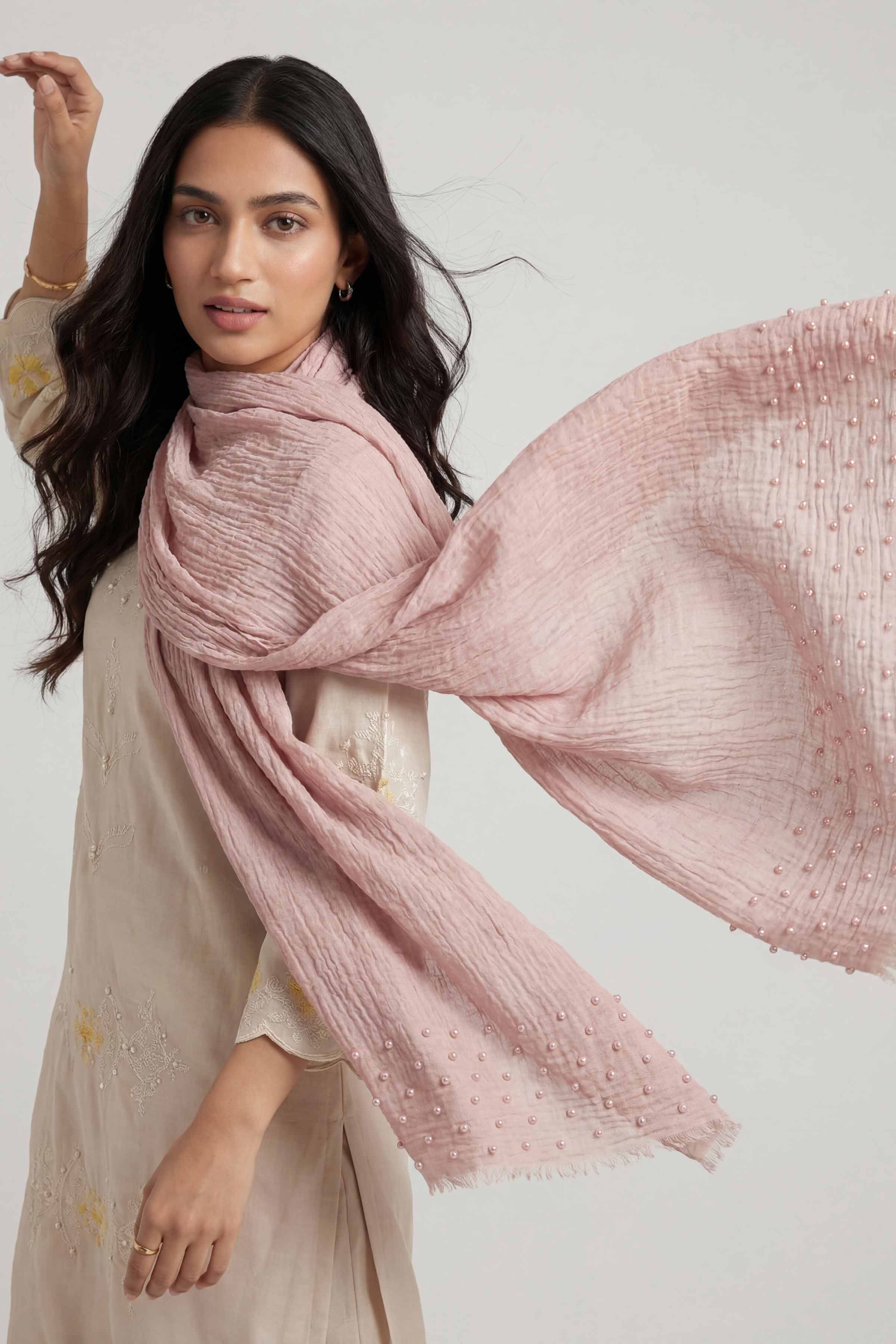 Beige Women Scarf - 447372118