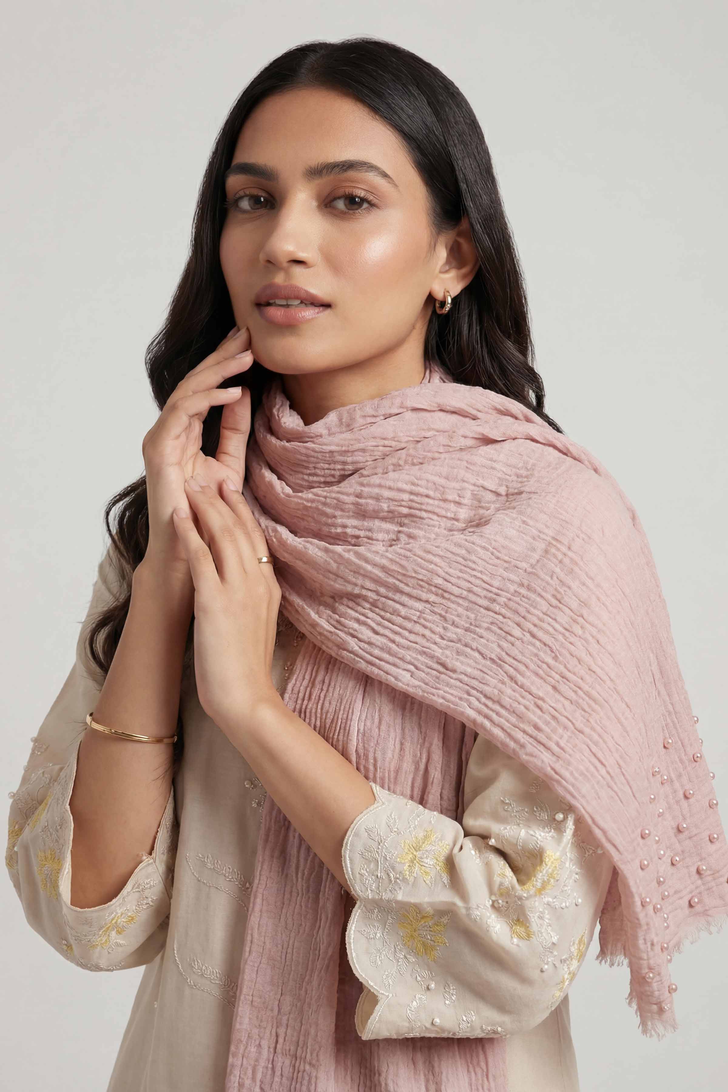 Beige Women Scarf - 447372118