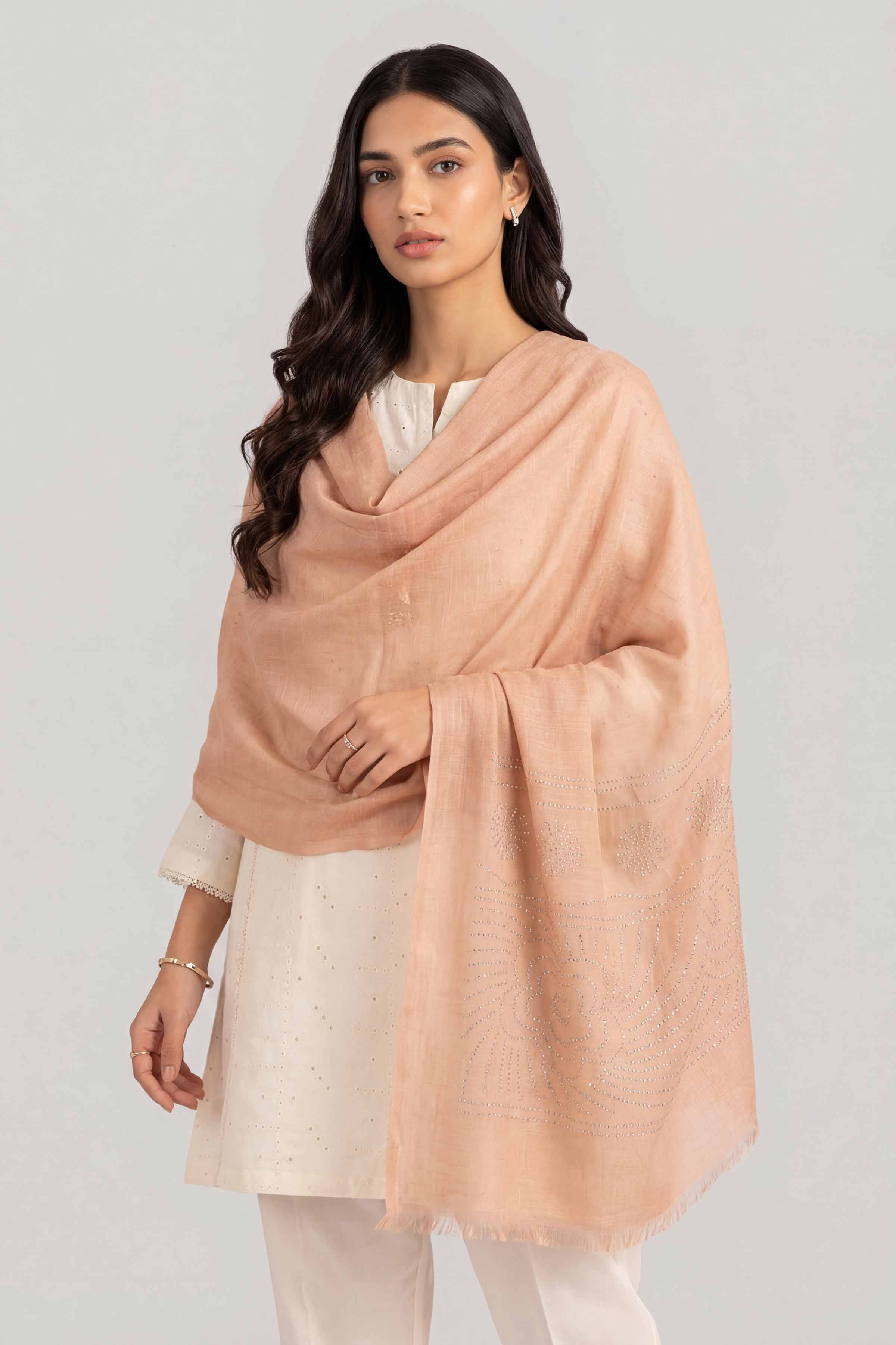 Beige Women Scarf - 447392118