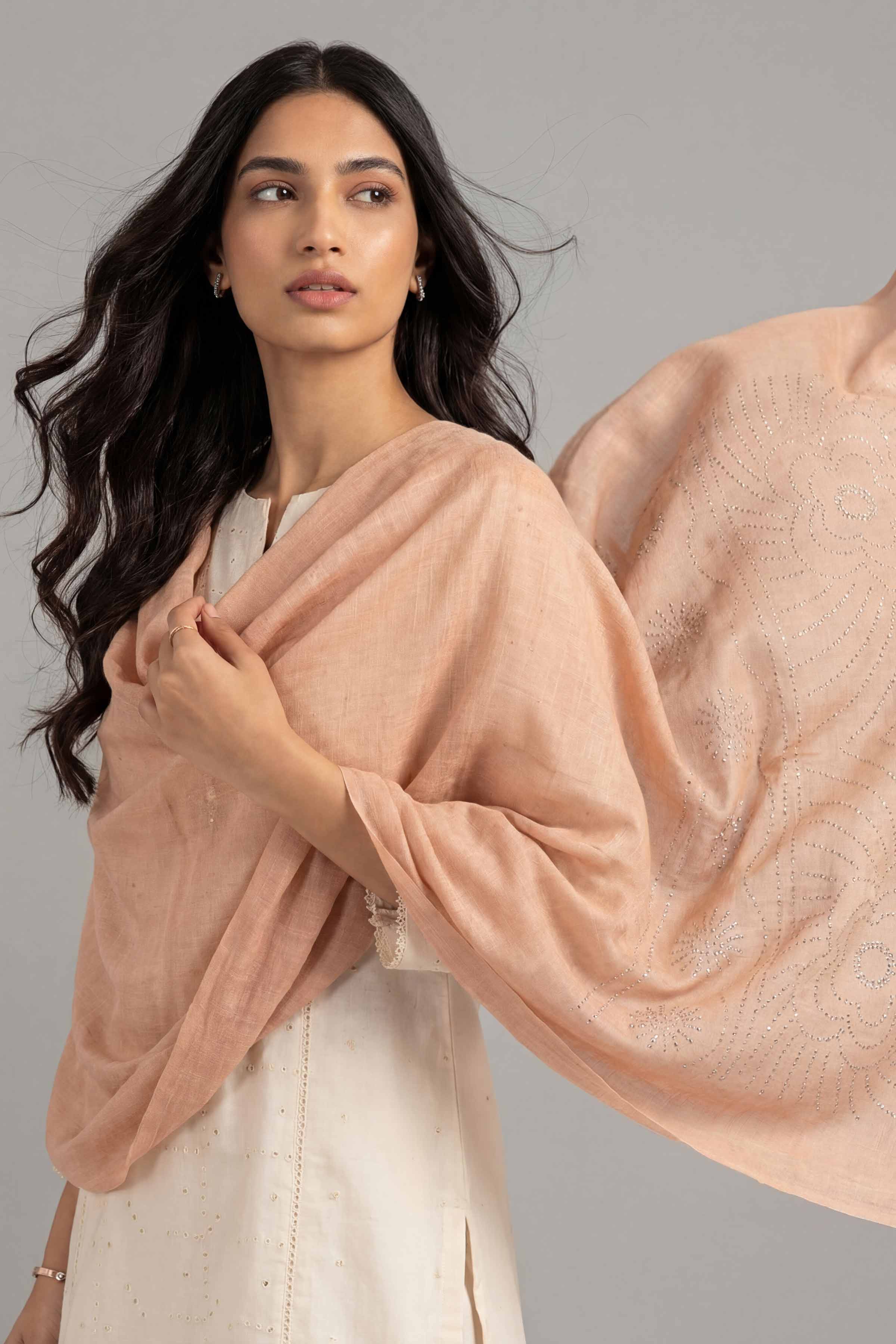 Beige Women Scarf - 447392118
