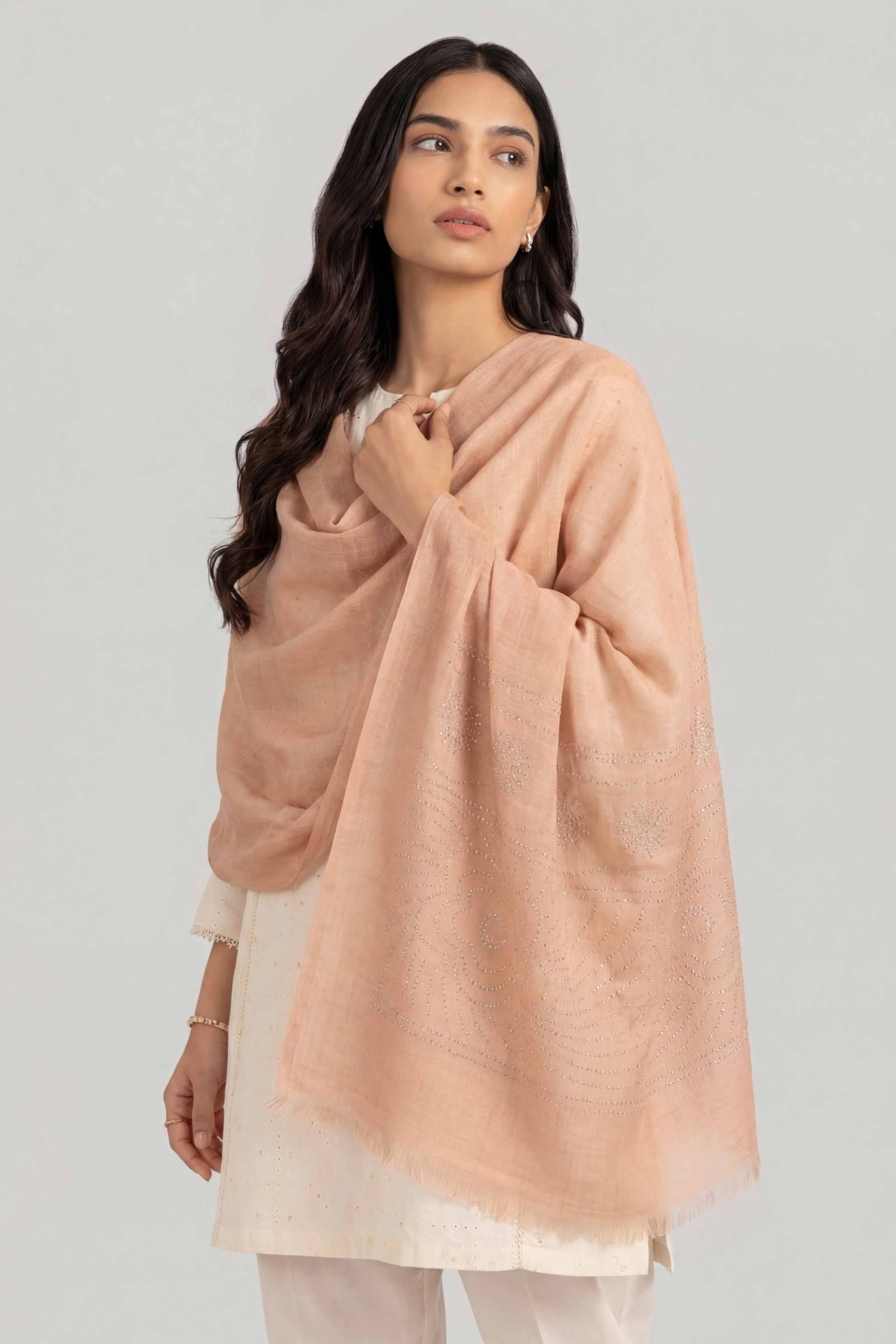 Beige Women Scarf - 447392118