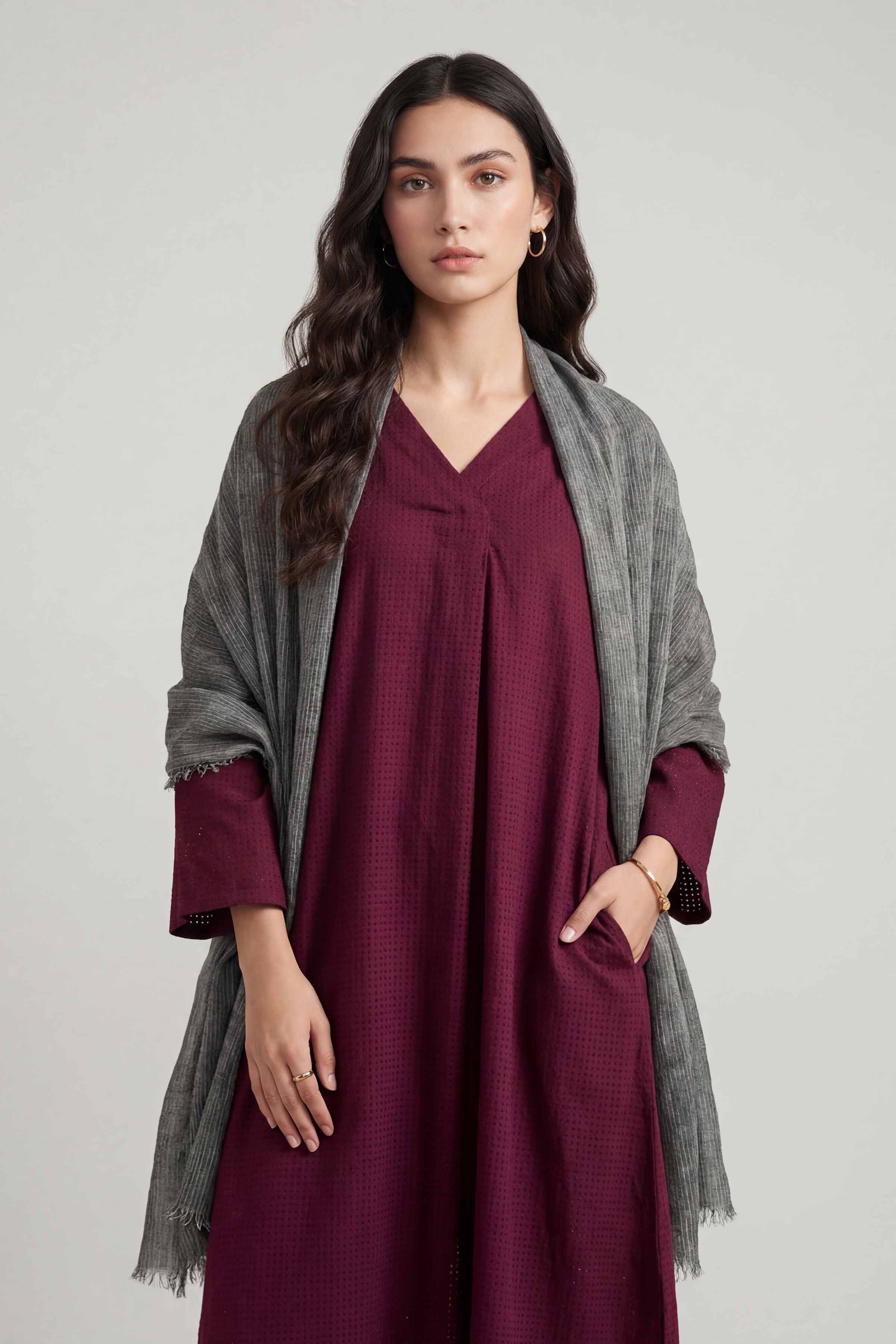 Grey Women Scarf - 447442111