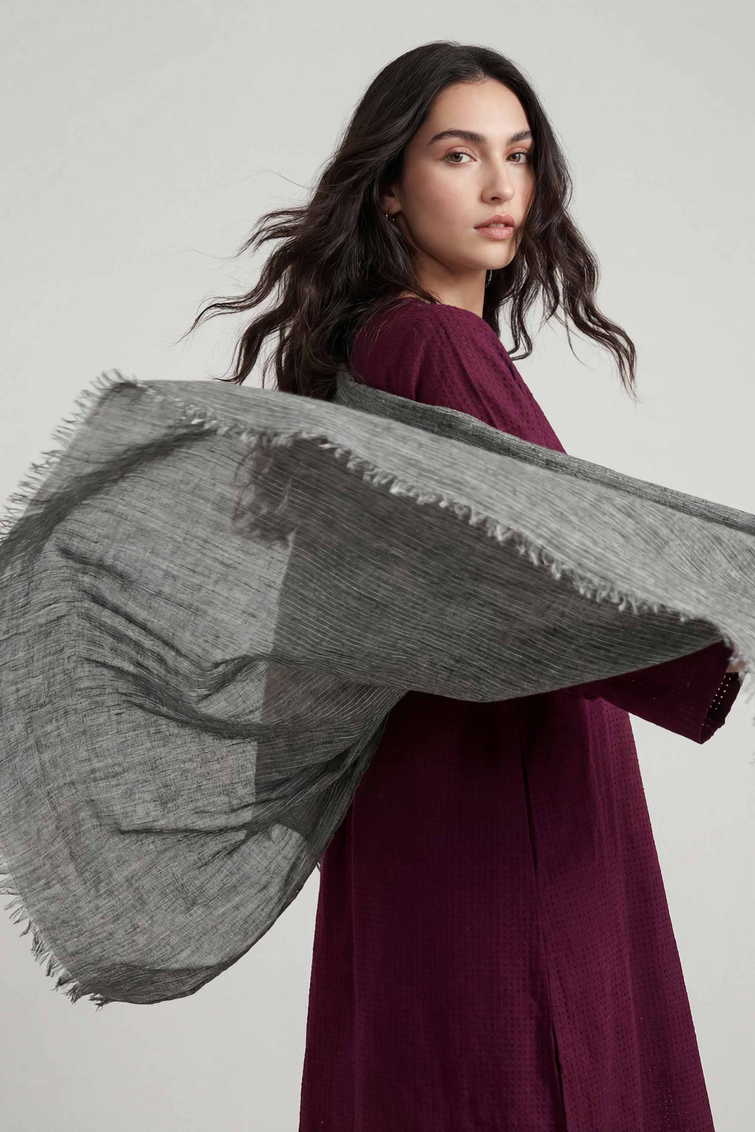 Grey Women Scarf - 447442111