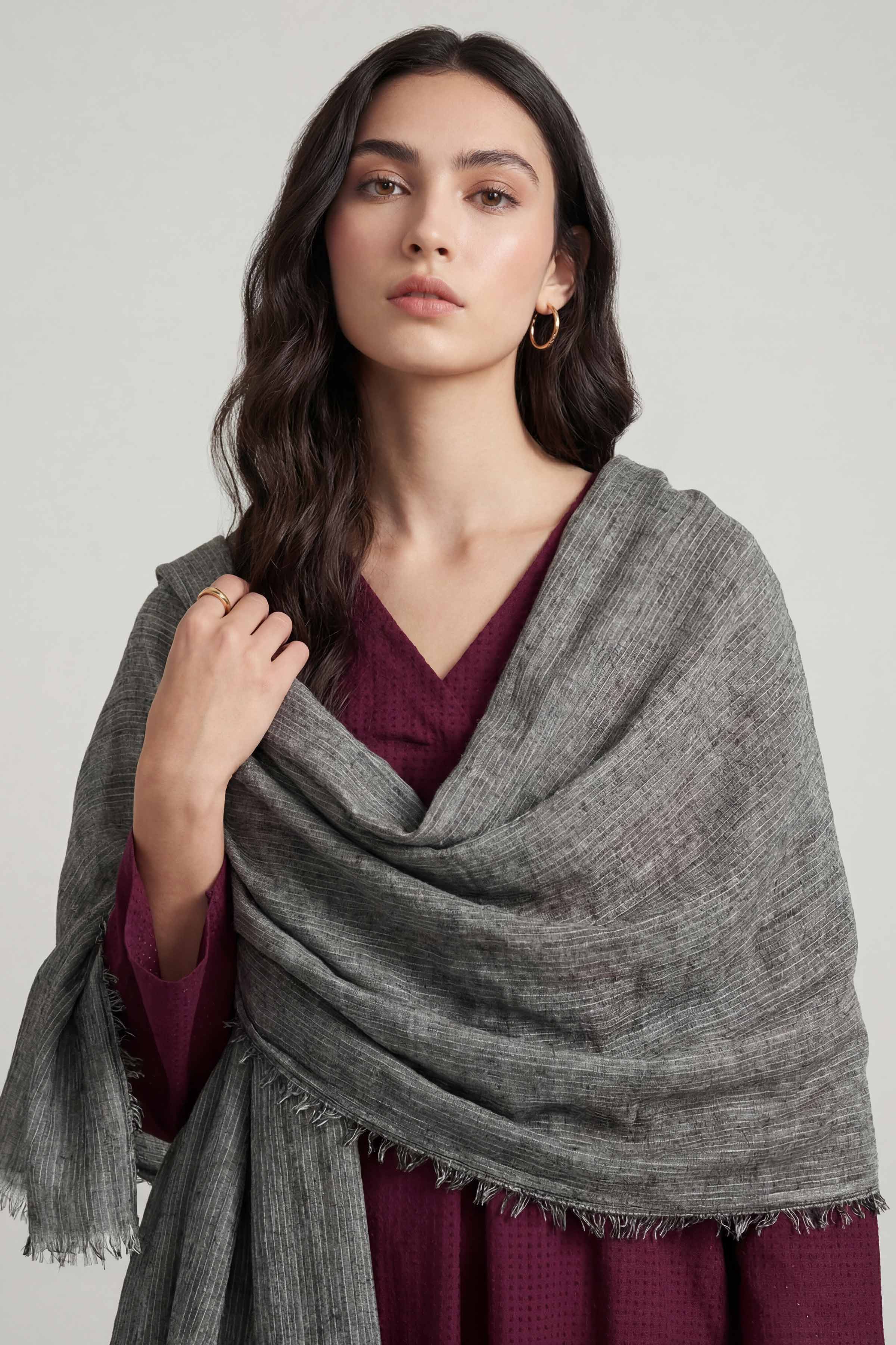 Grey Women Scarf - 447442111