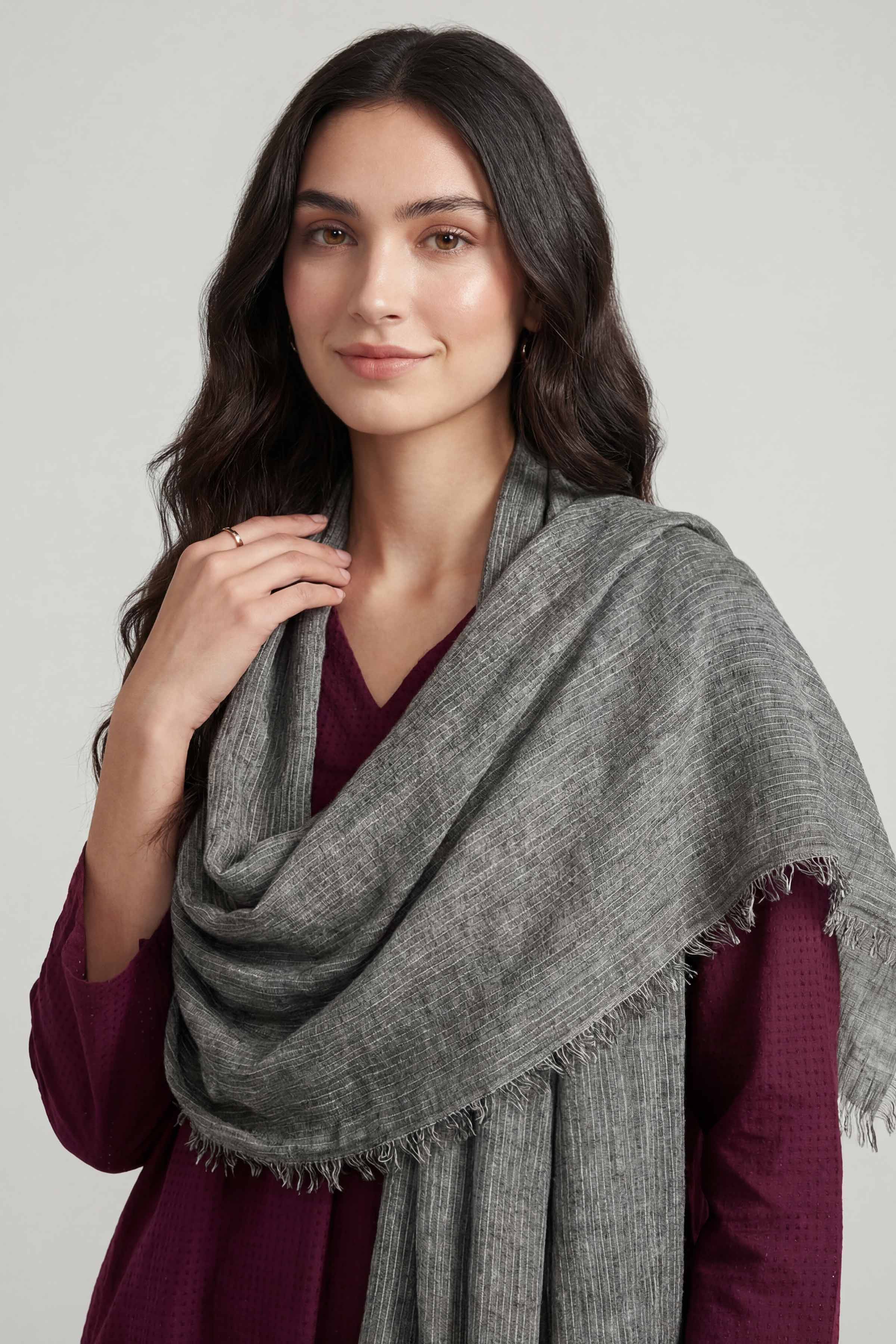 Grey Women Scarf - 447442111