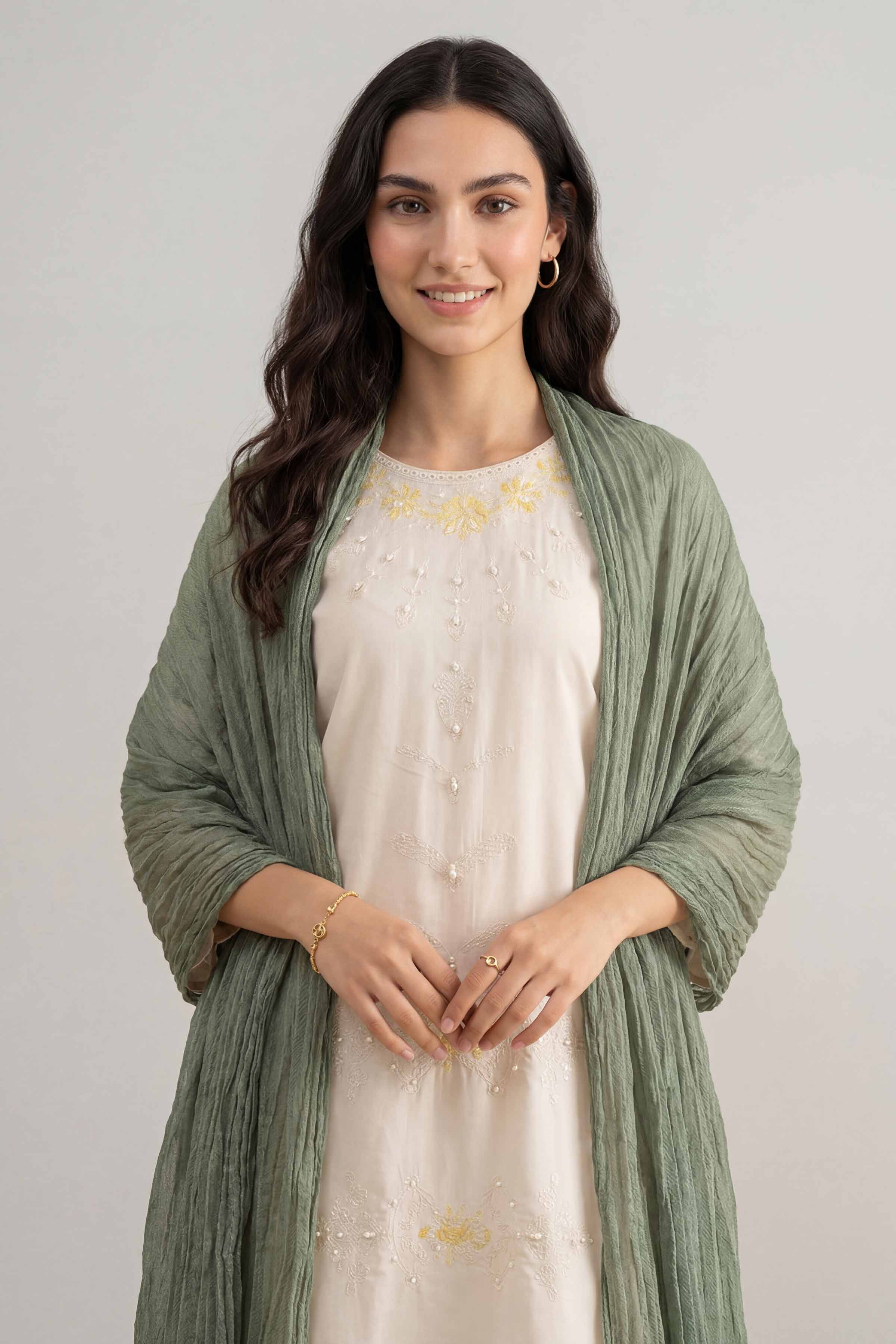 Green Women Scarf - 447462104