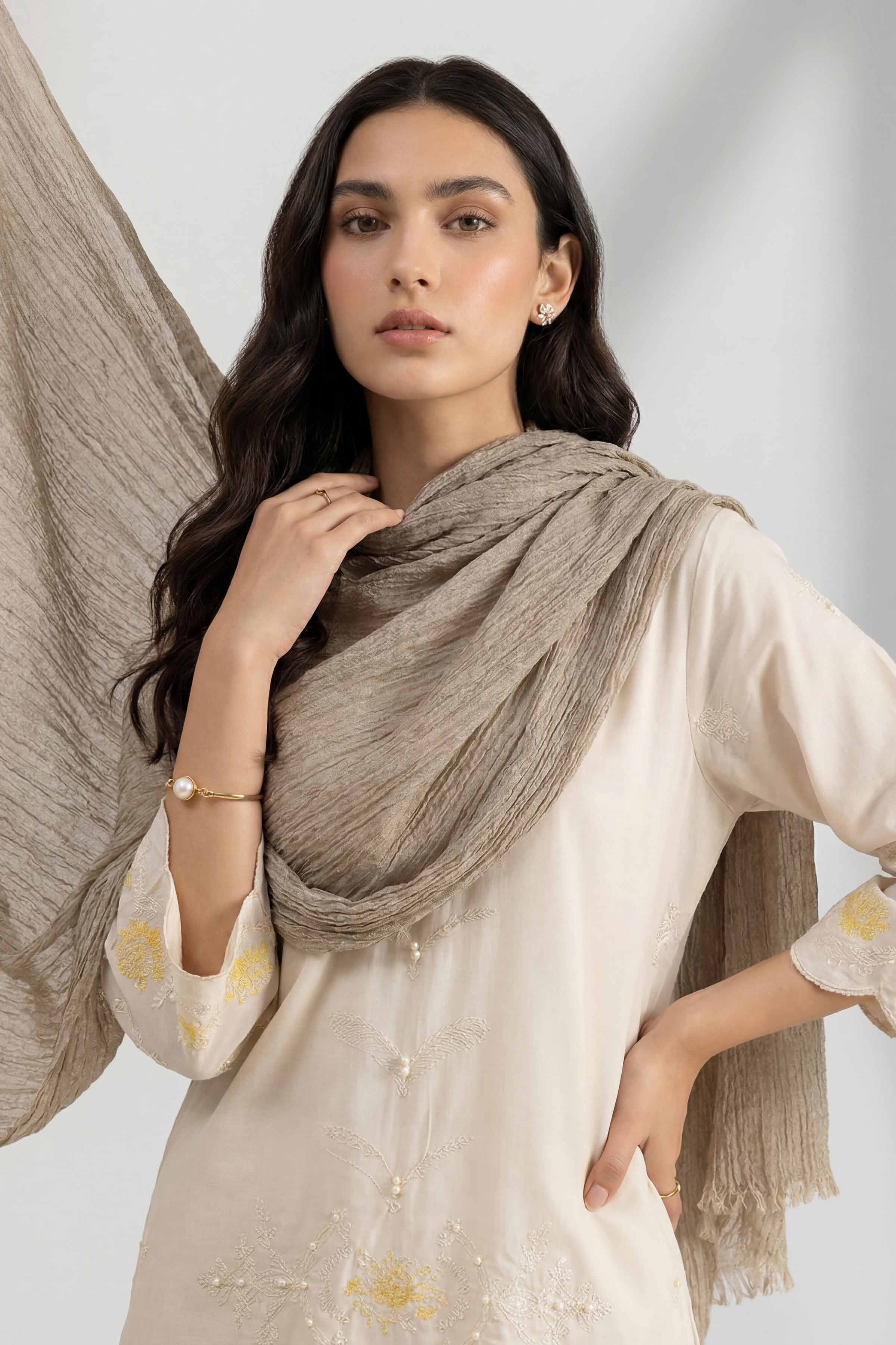 Beige Women Scarf - 447462118