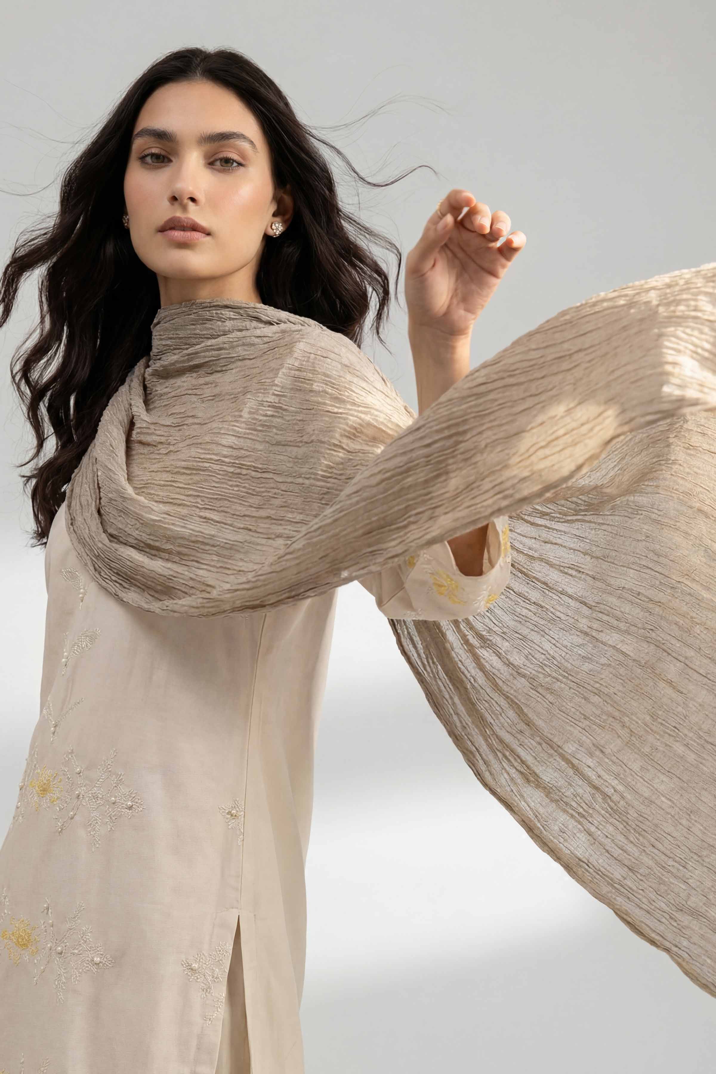 Beige Women Scarf - 447462118