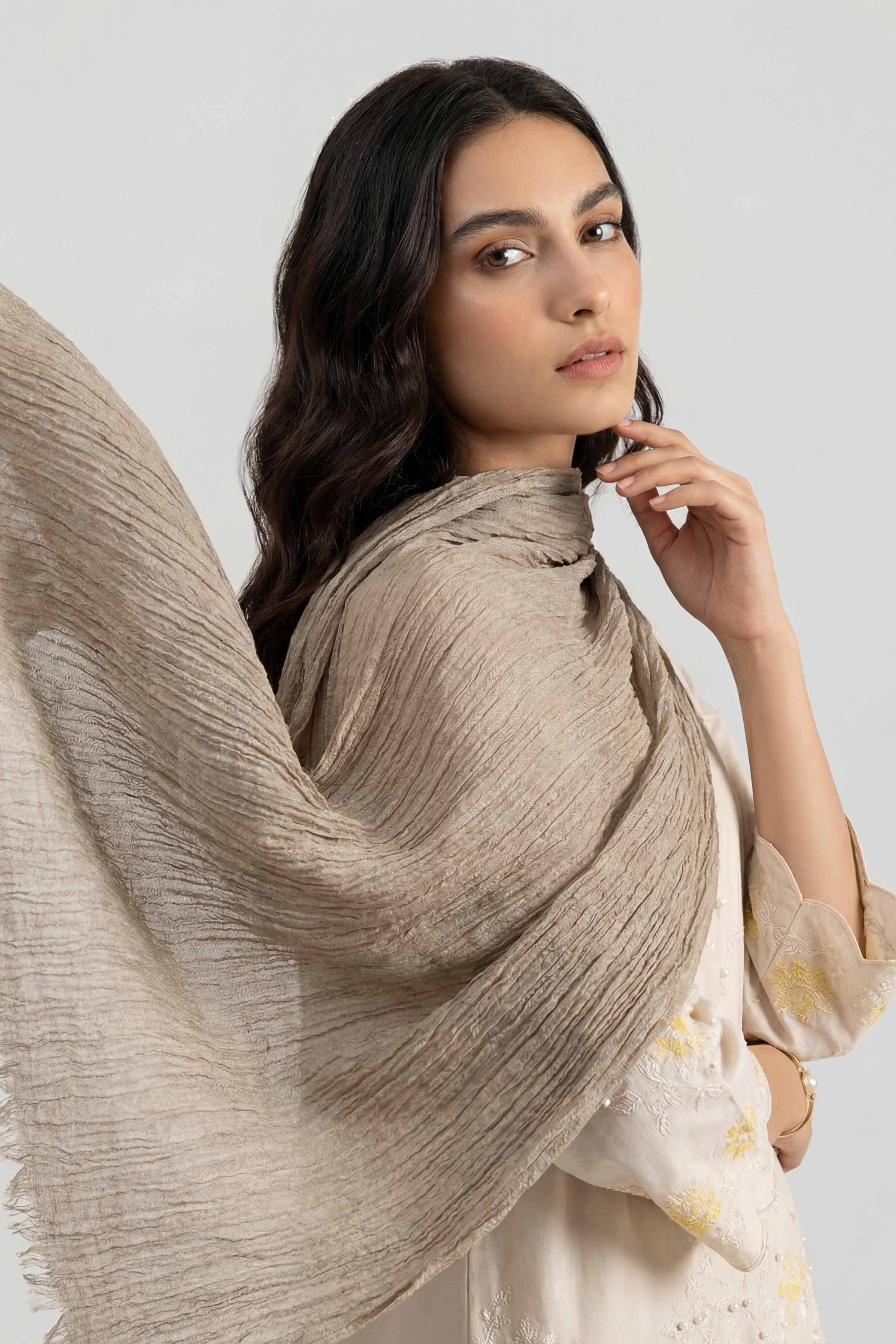 Beige Women Scarf - 447462118