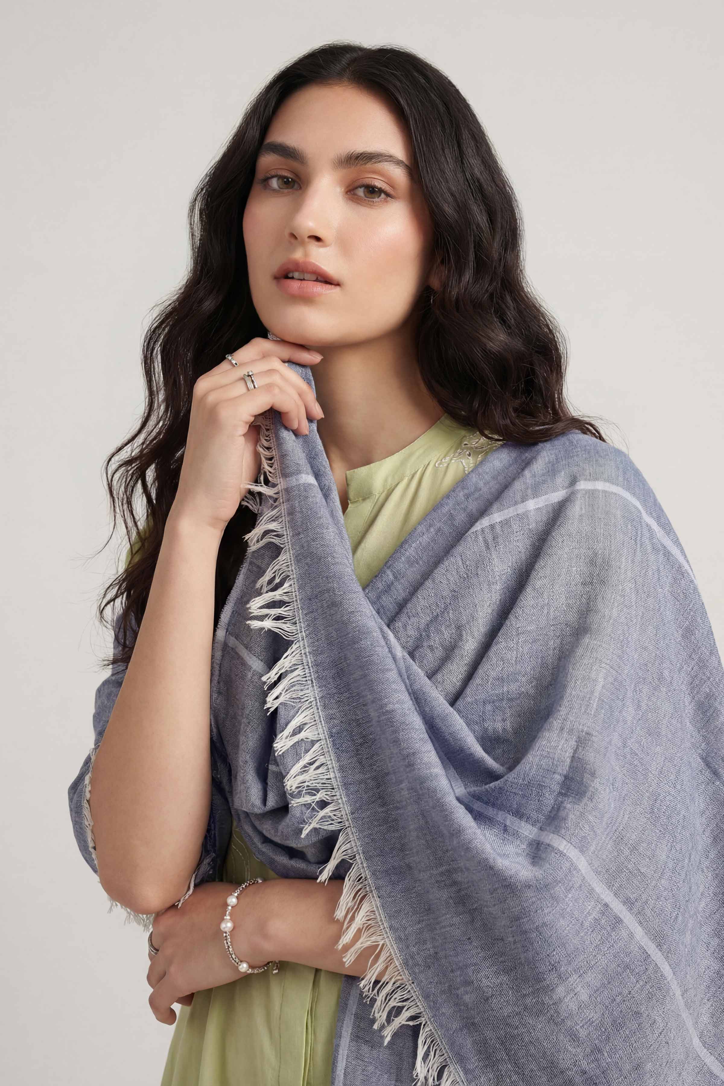 Blue Women Scarf - 447472108