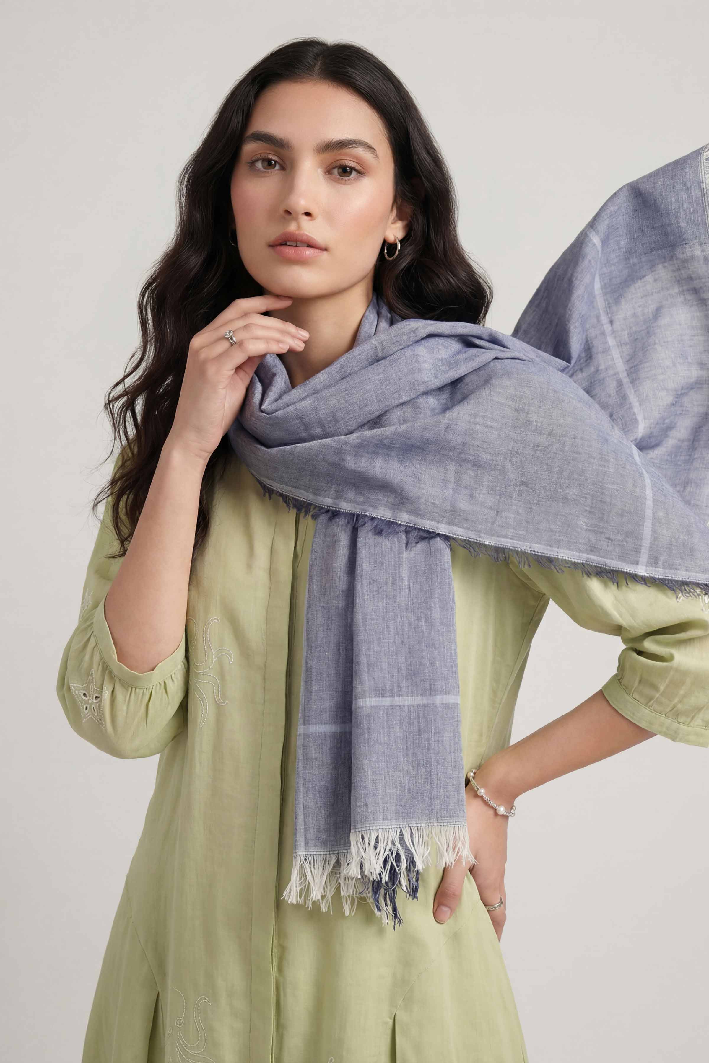 Blue Women Scarf - 447472108